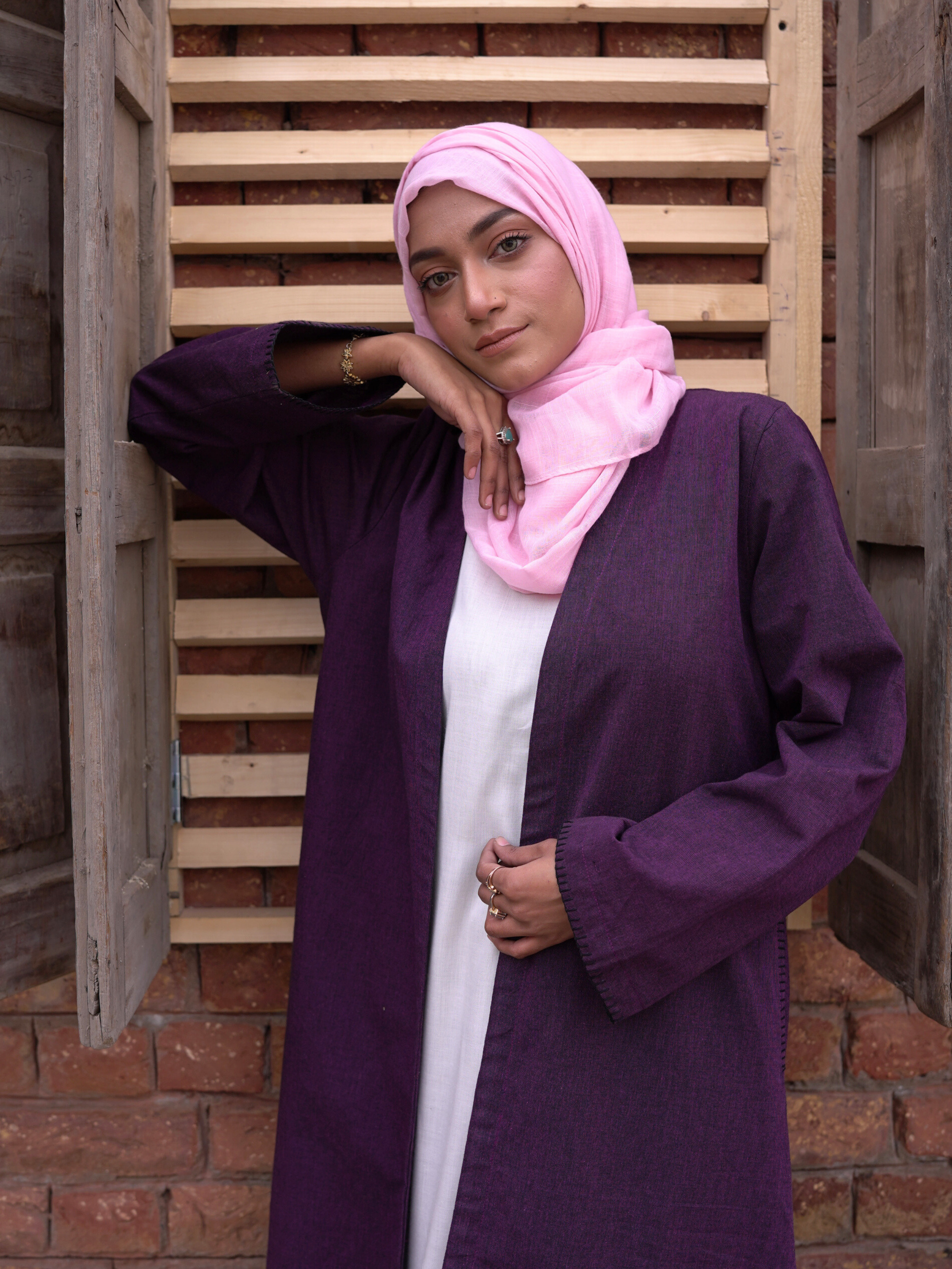 Minimalist Open Abaya – Purple