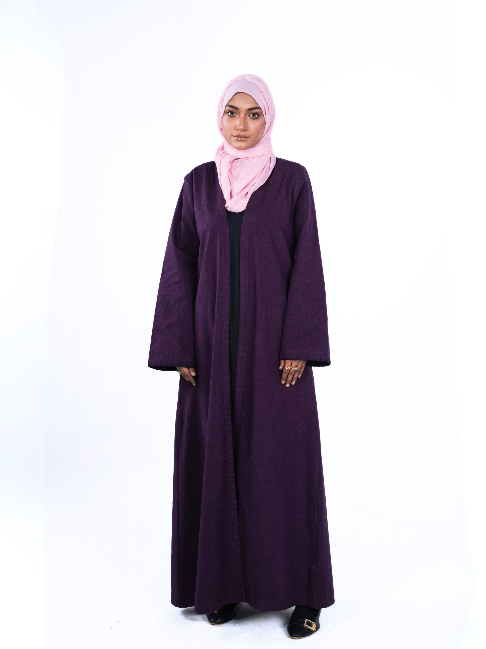 Minimalist Open Abaya – Purple