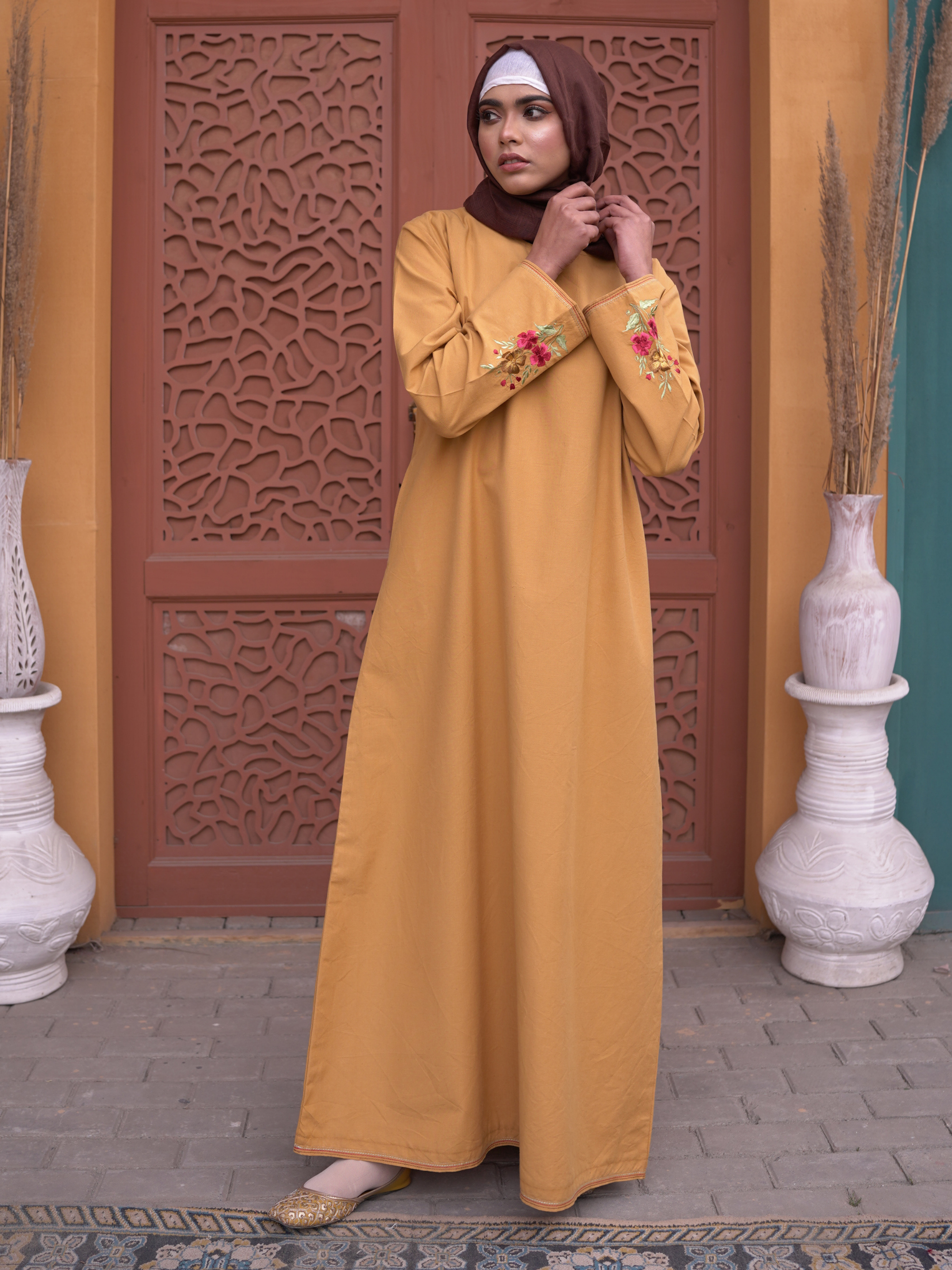 Heritage Cotton Abaya - Camel