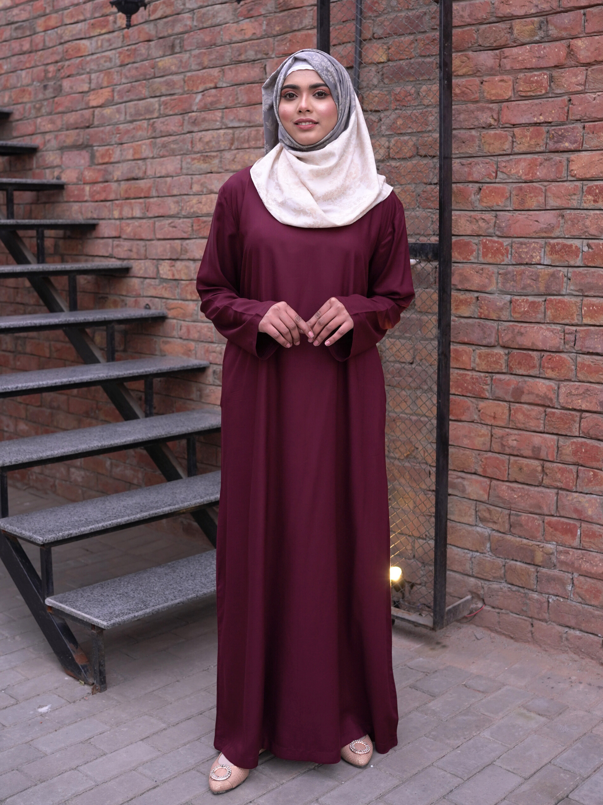 Essential Linen Abaya - Berry