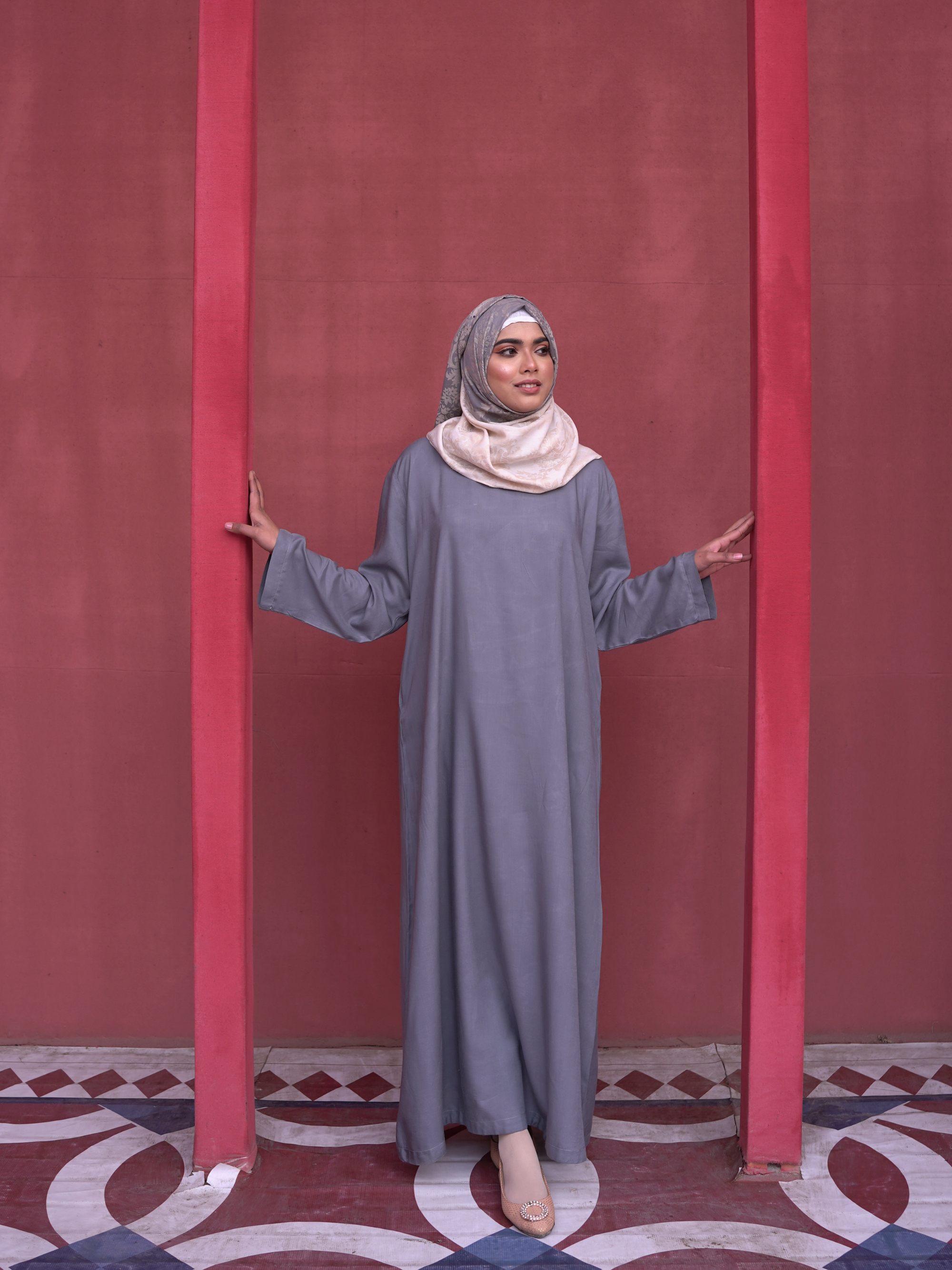 Essential Linen Abaya - Grey