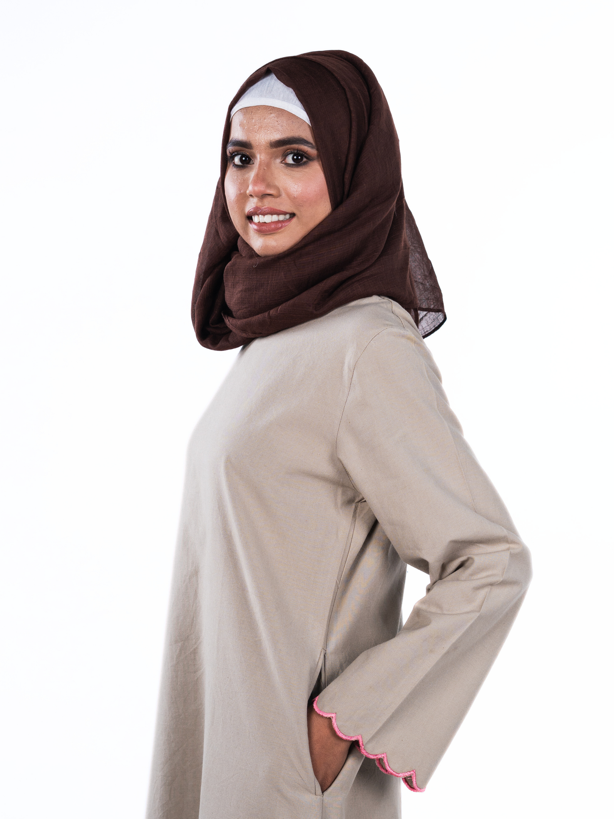 Heritage Cotton Abaya - Dove Grey