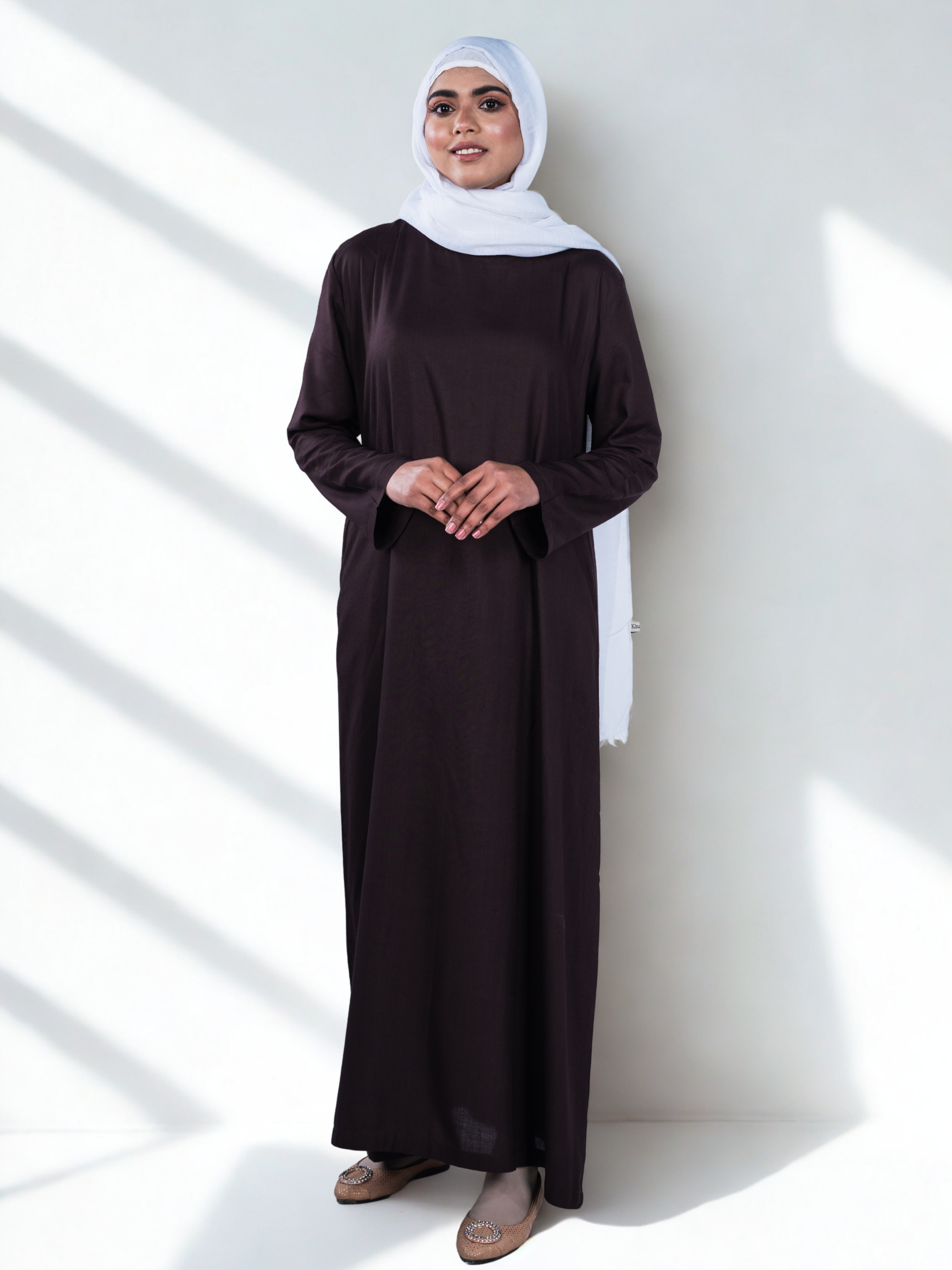 Essential Linen Abaya - Brown