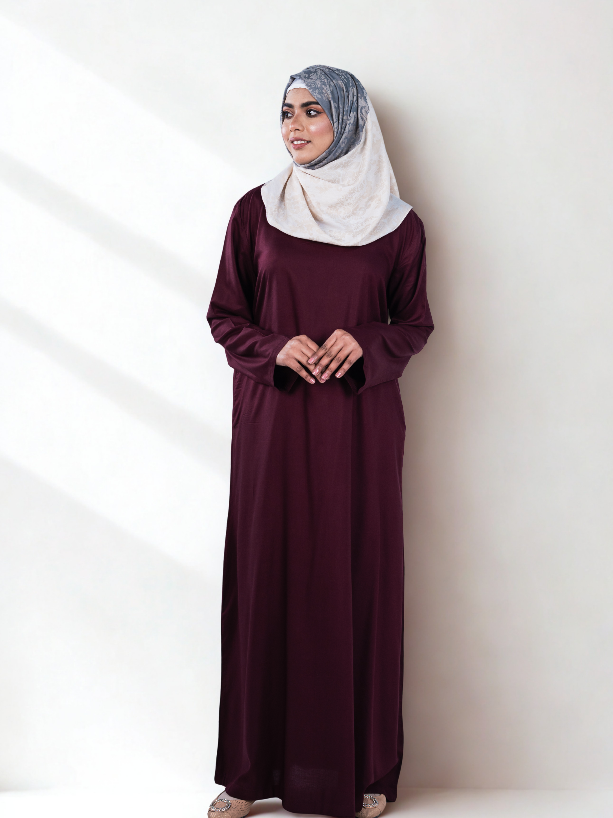 Essential Linen Abaya - Berry