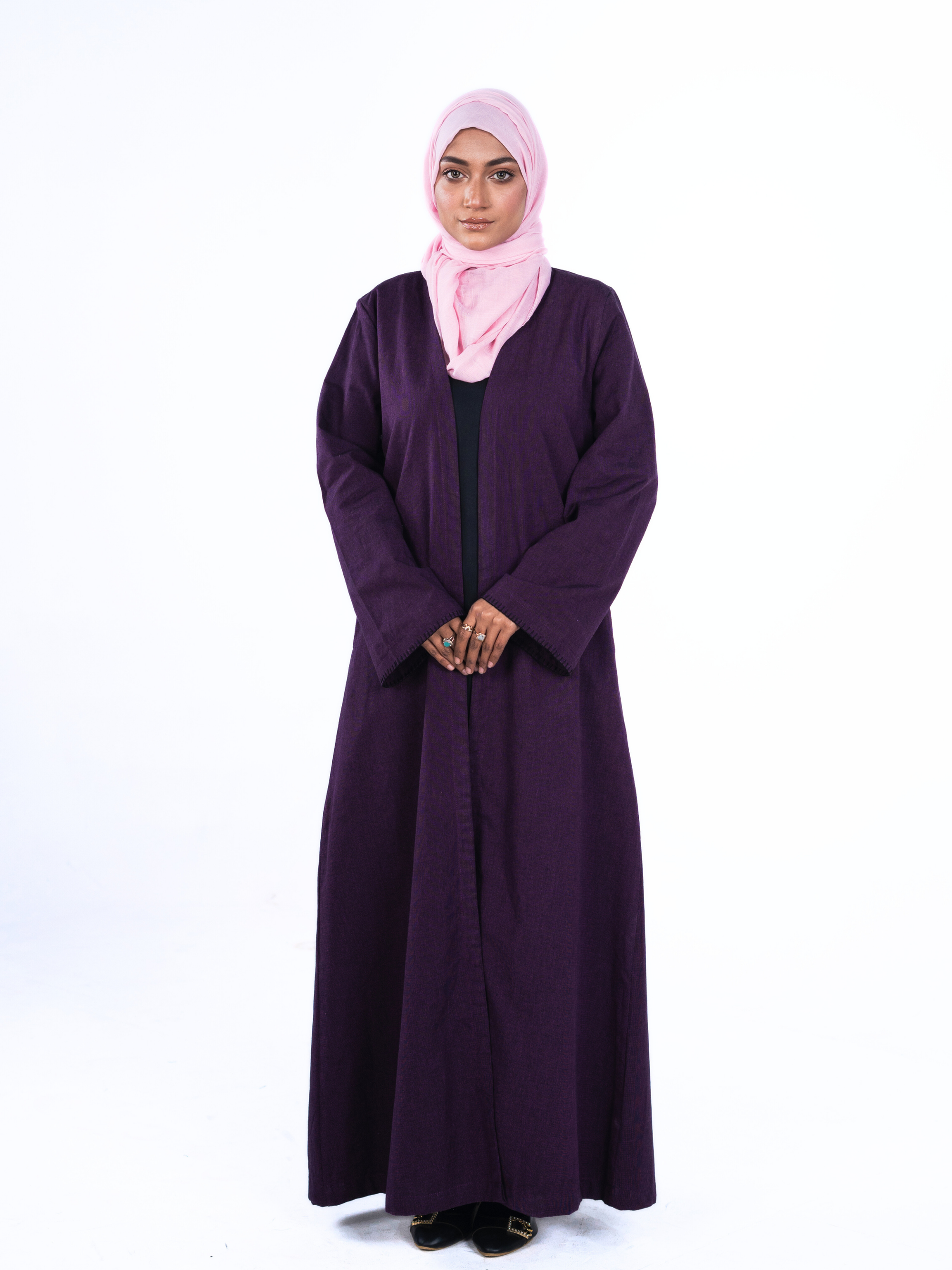 Minimalist Open Abaya – Purple