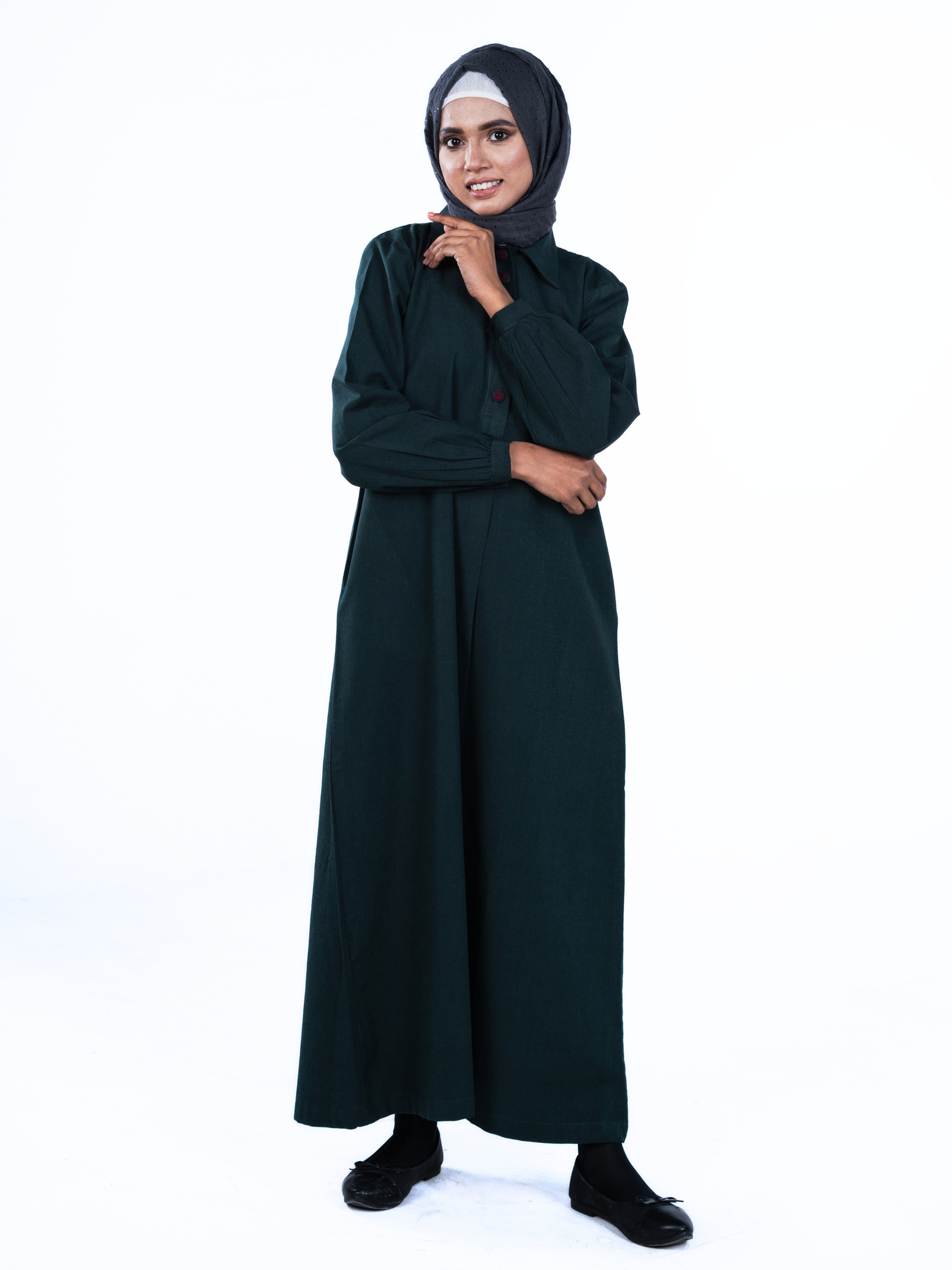 Button-up Maxi Dress - Forest