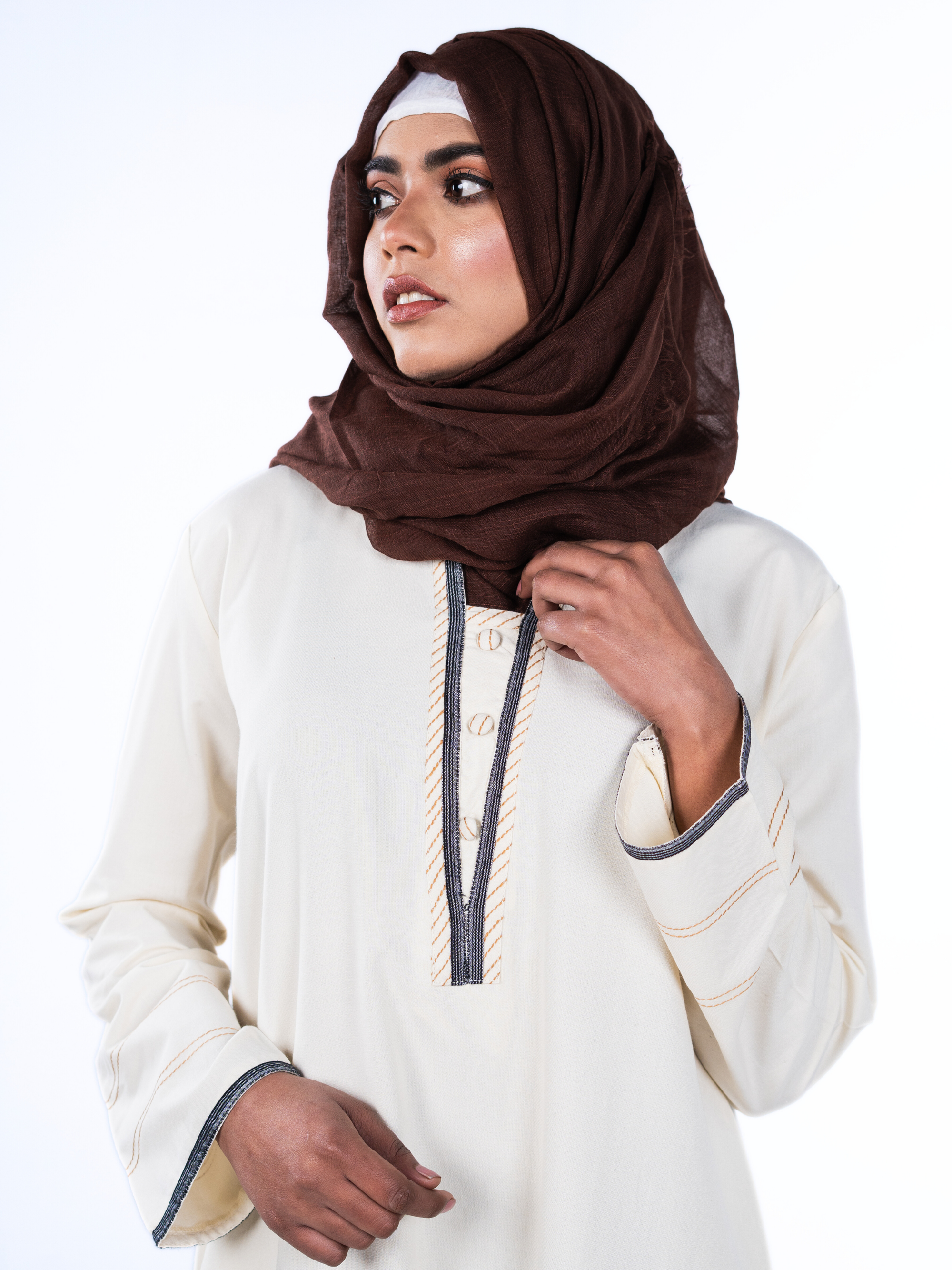 Heritage Cotton Abaya - Cream