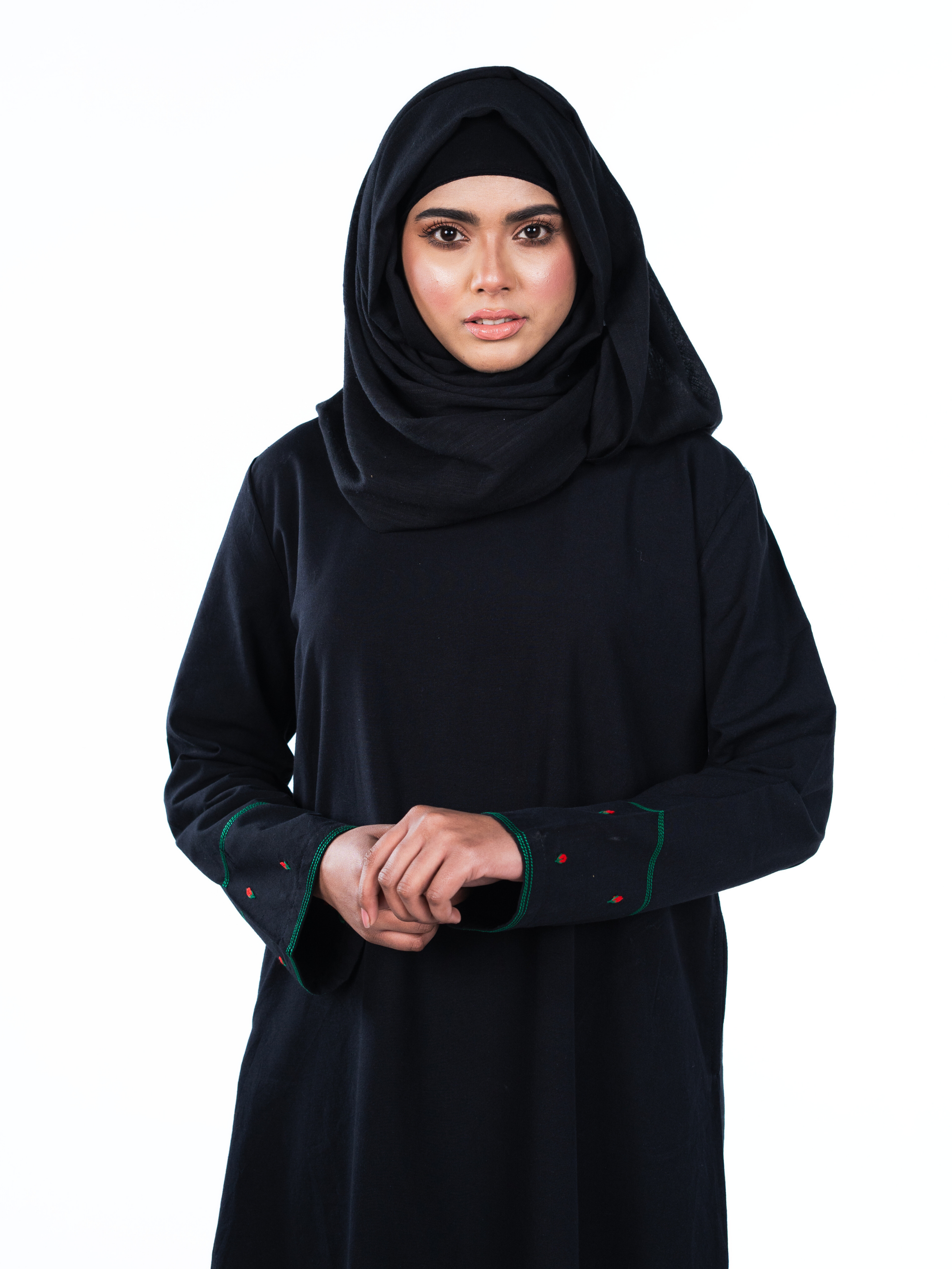 Heritage Cotton Abaya - Black