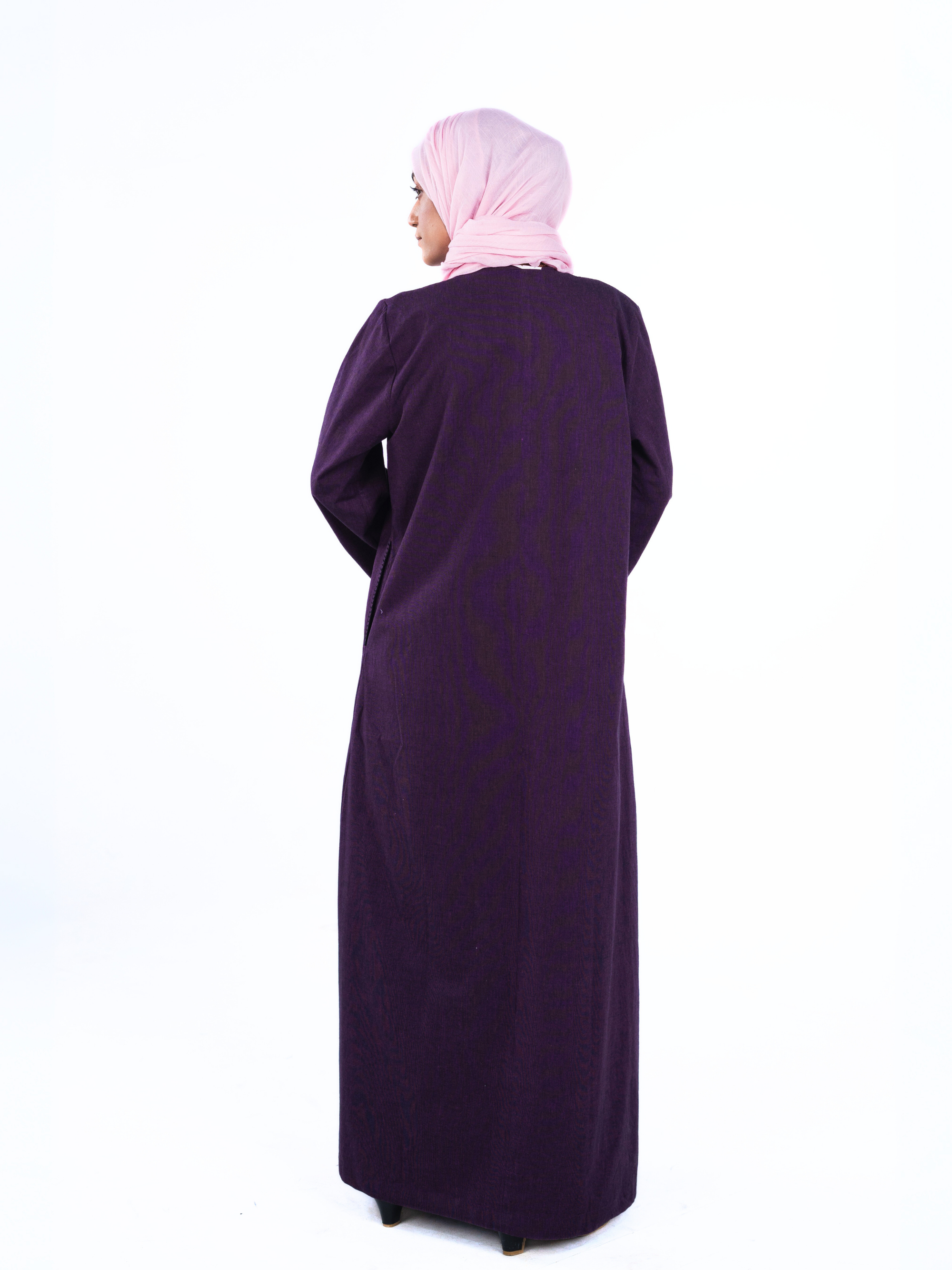 Minimalist Open Abaya – Purple