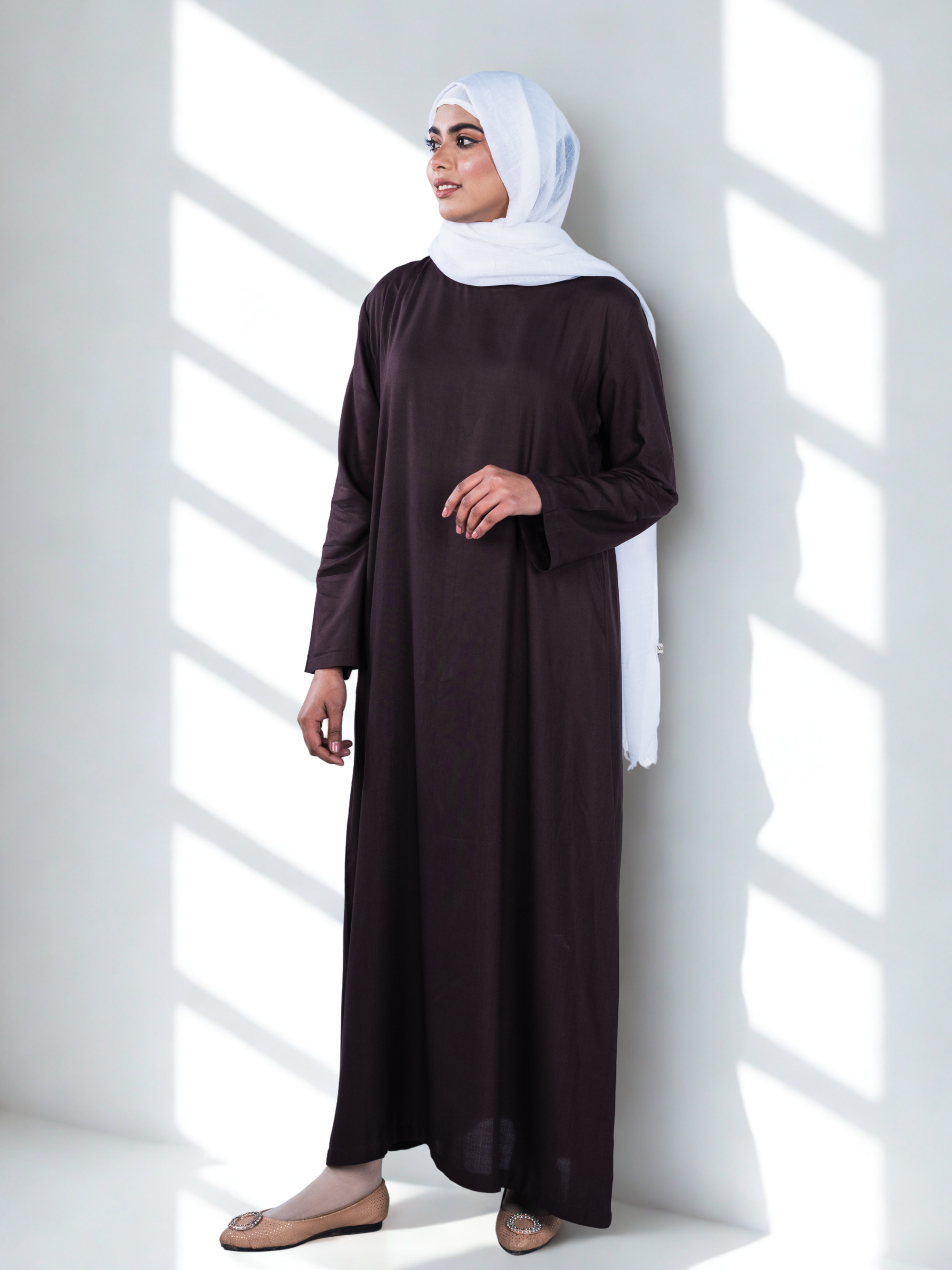 Essential Linen Abaya - Brown