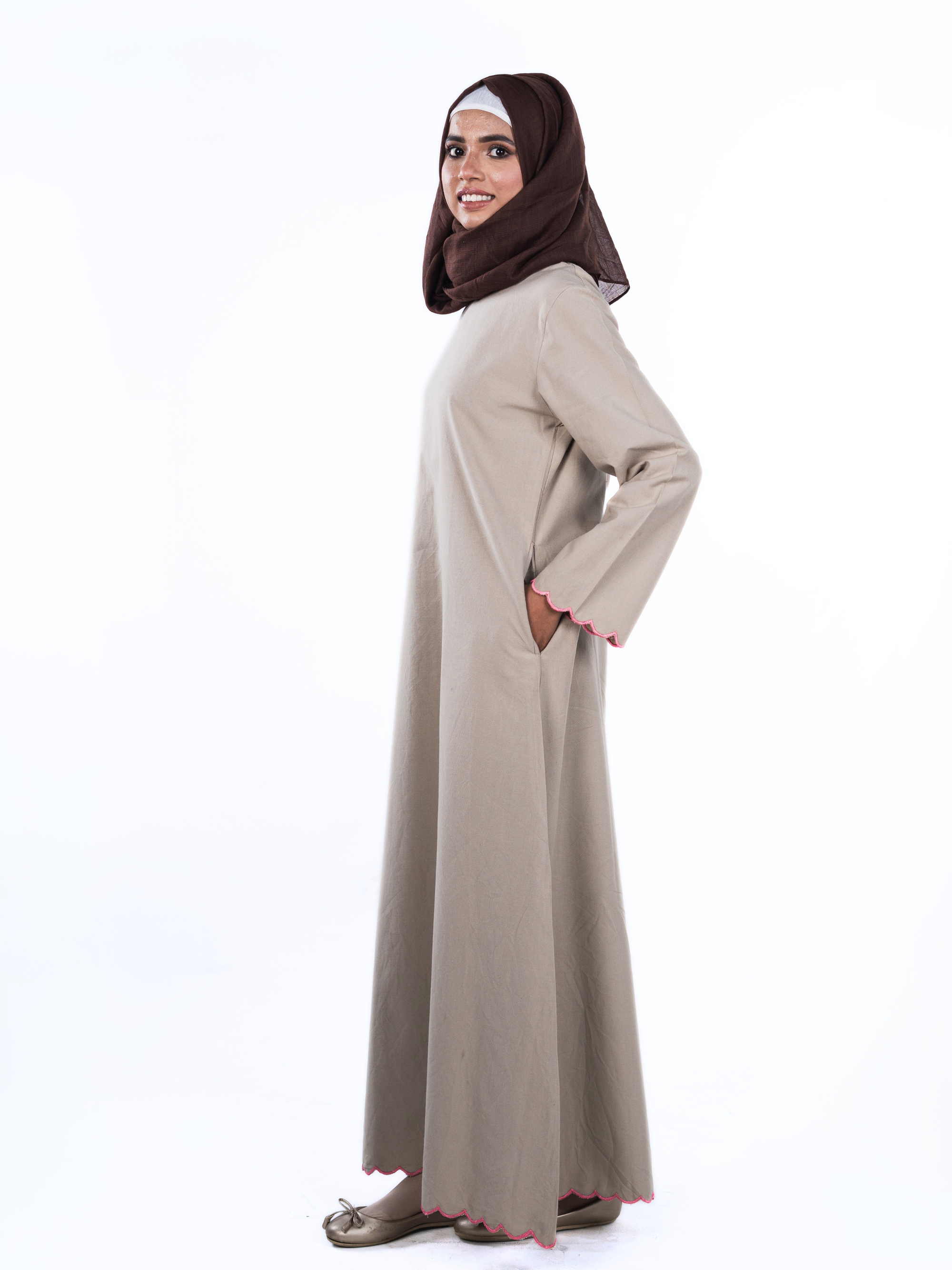 Heritage Cotton Abaya - Dove Grey