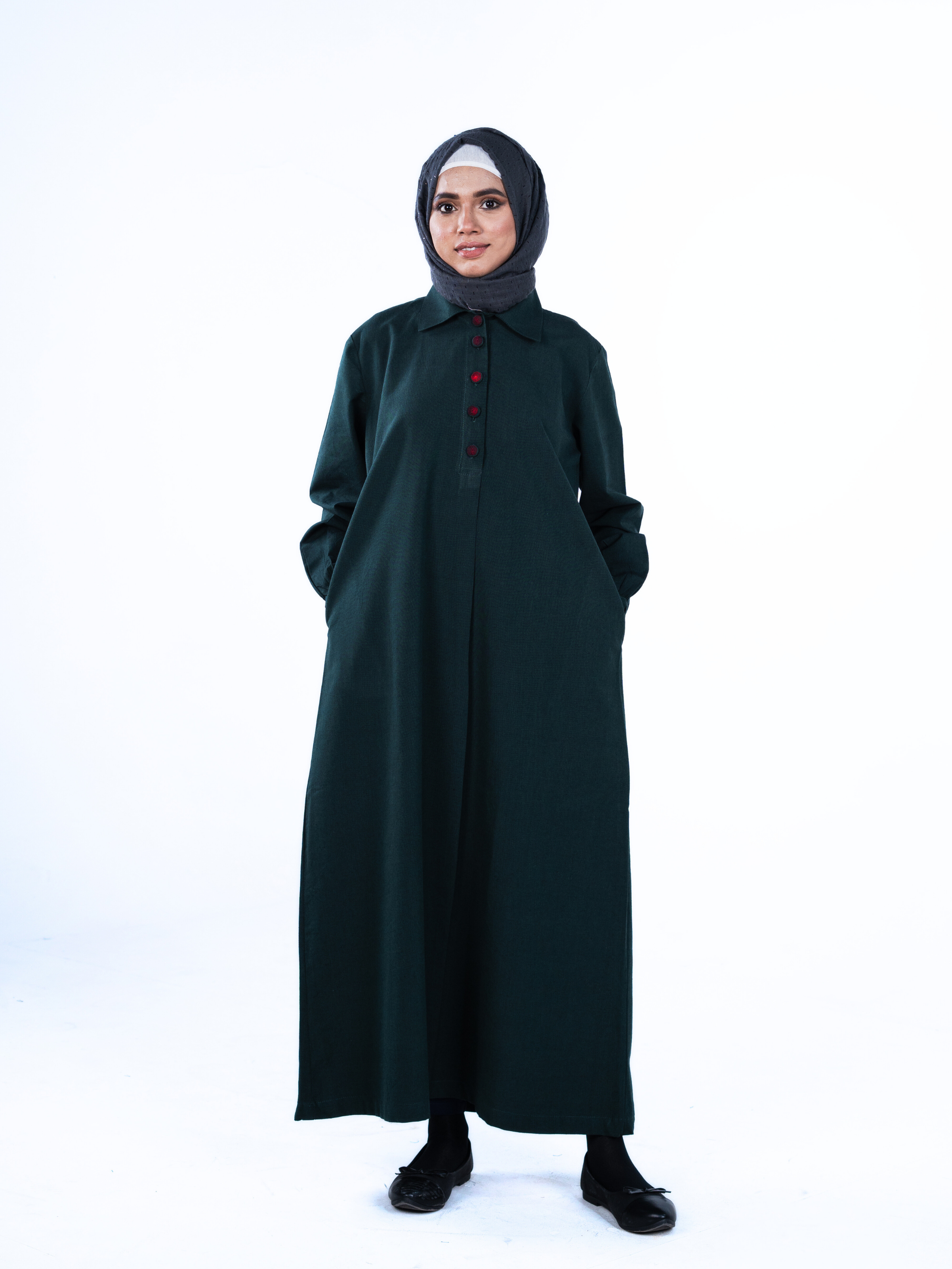 Button-up Maxi Dress - Forest