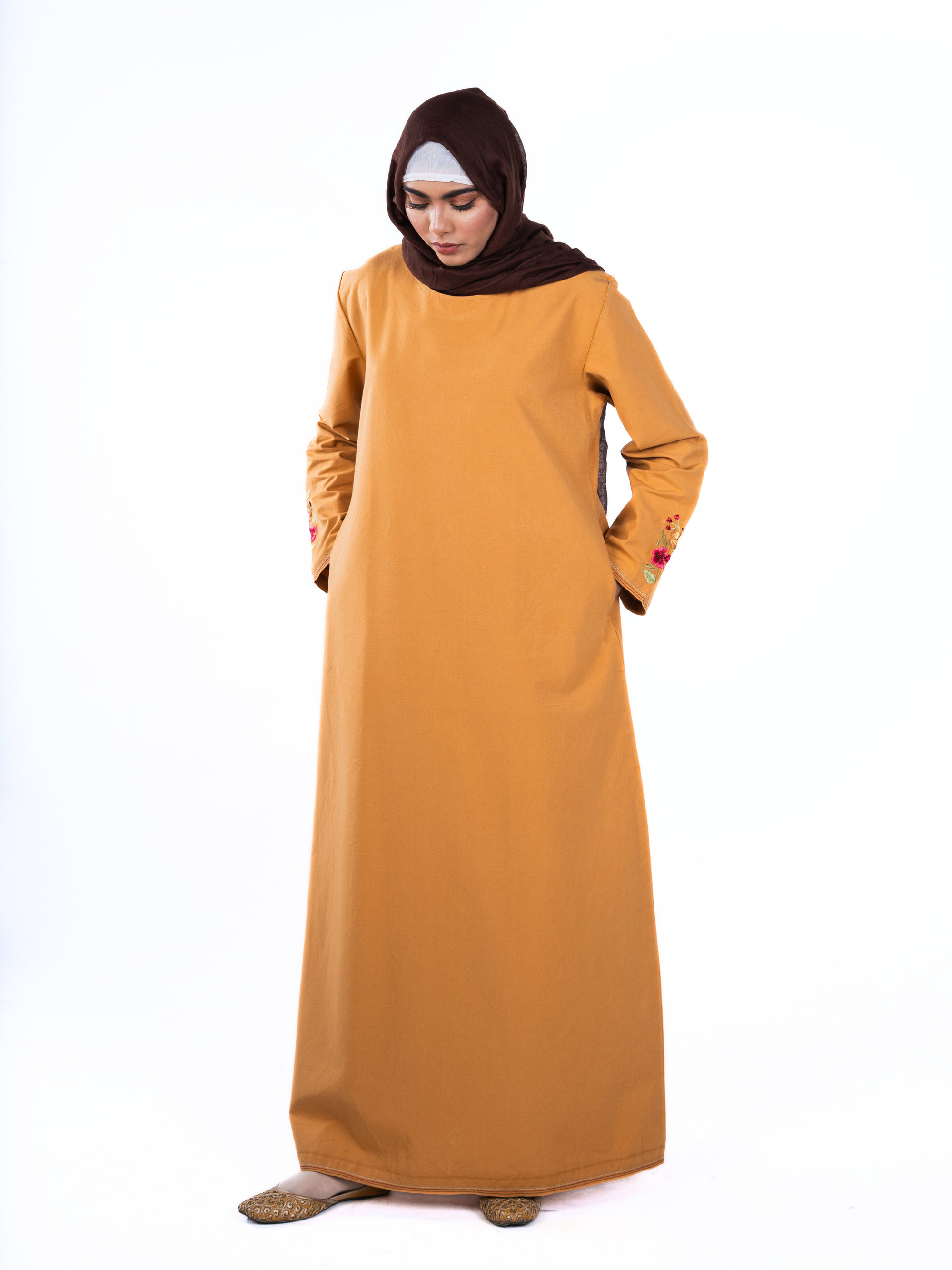 Heritage Cotton Abaya - Camel