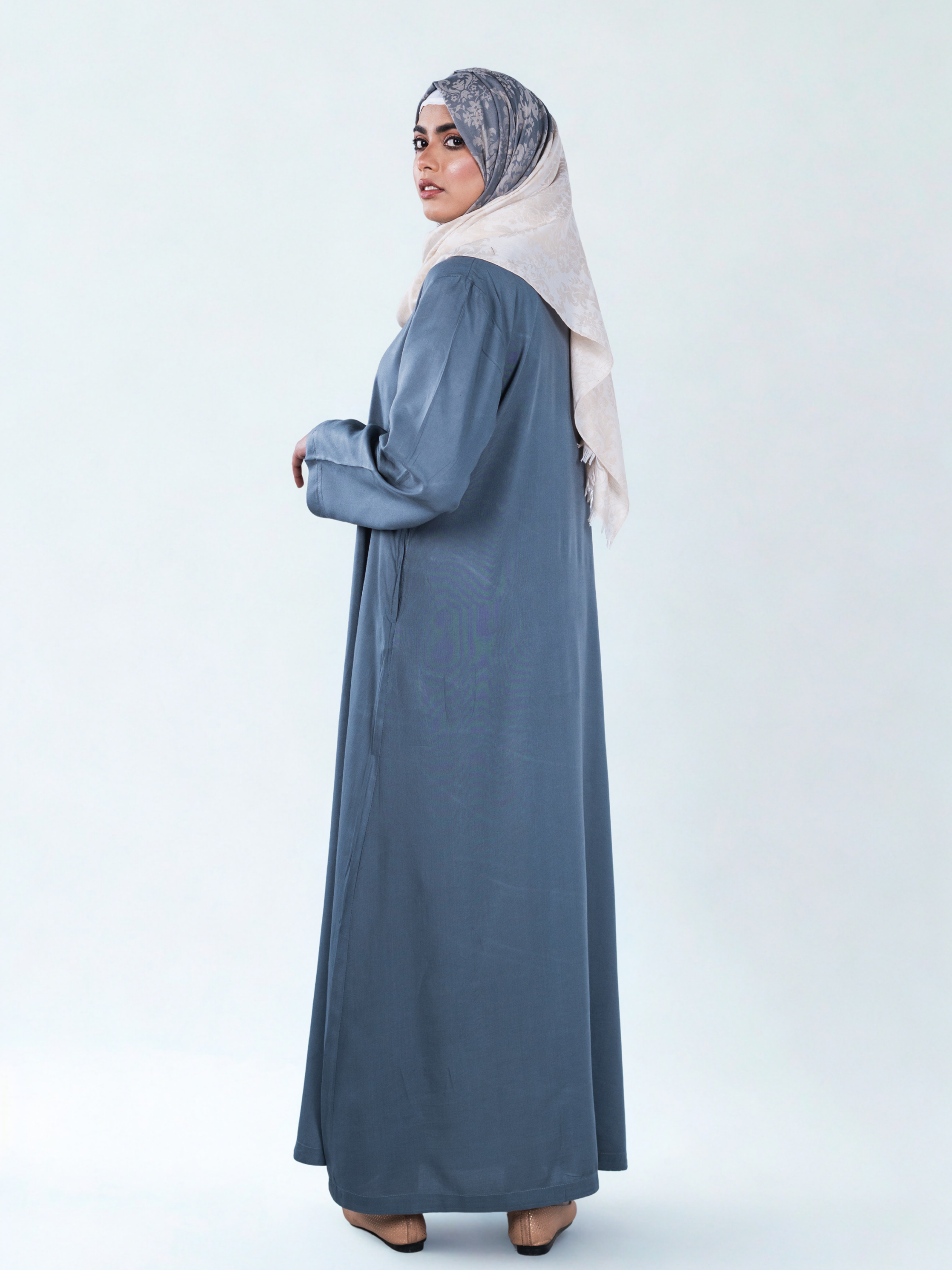 Essential Linen Abaya - Grey