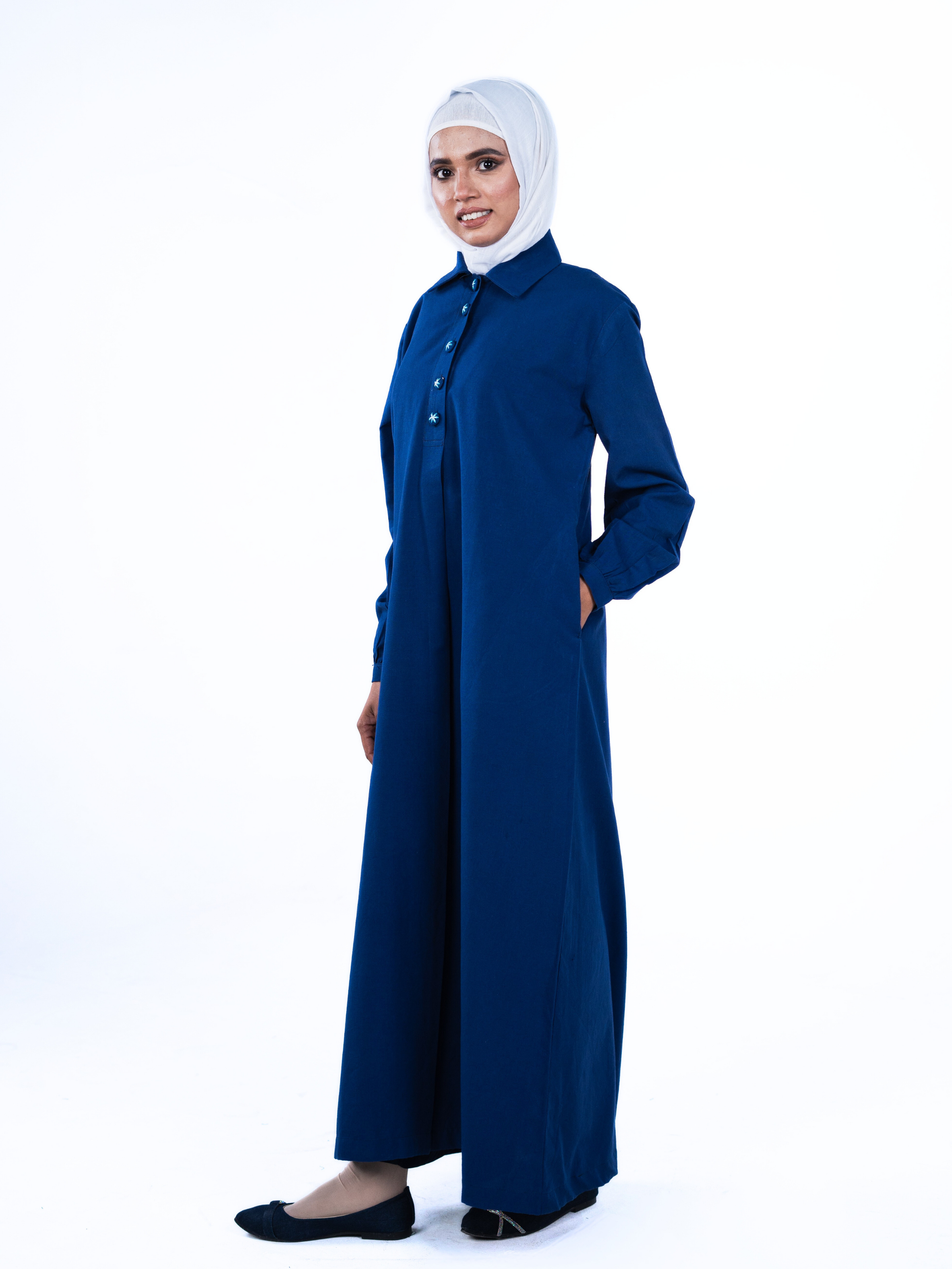Button-up Maxi Dress - Azure