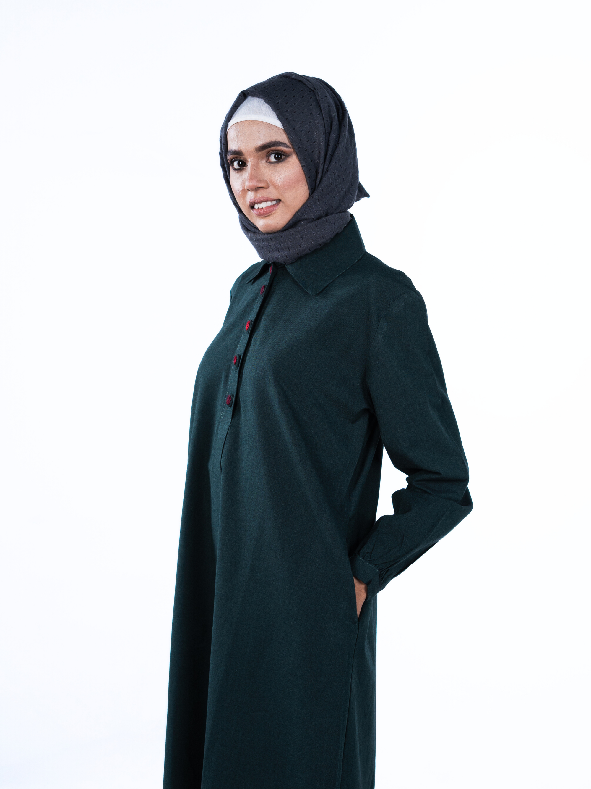 Button-up Maxi Dress - Forest