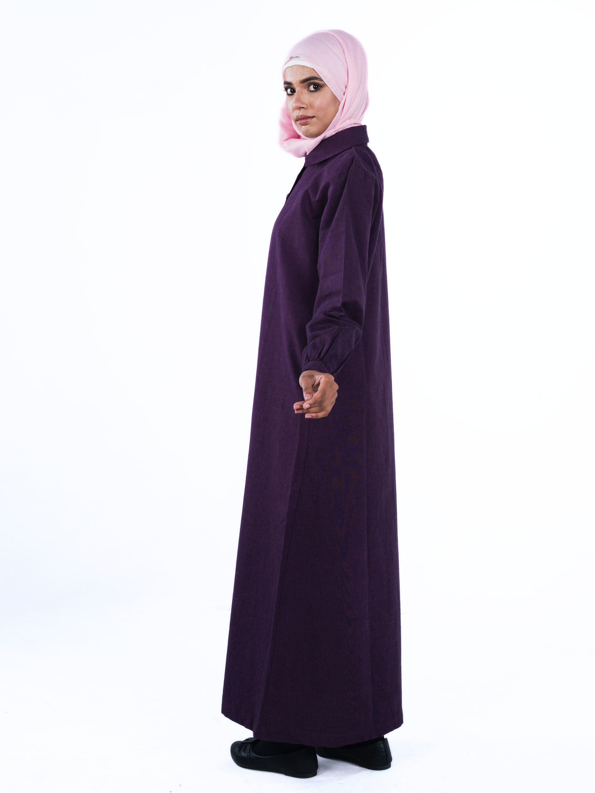 Button-up Maxi Dress - Purple