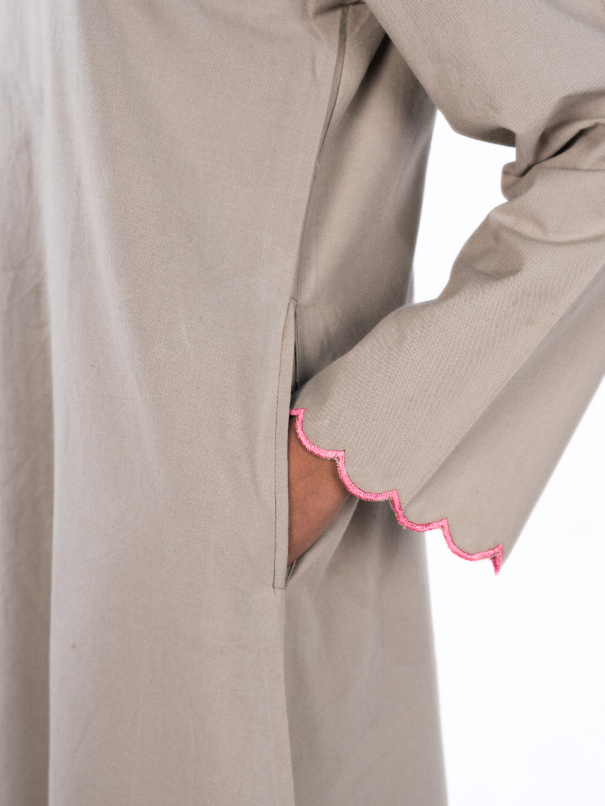 Heritage Cotton Abaya - Dove Grey
