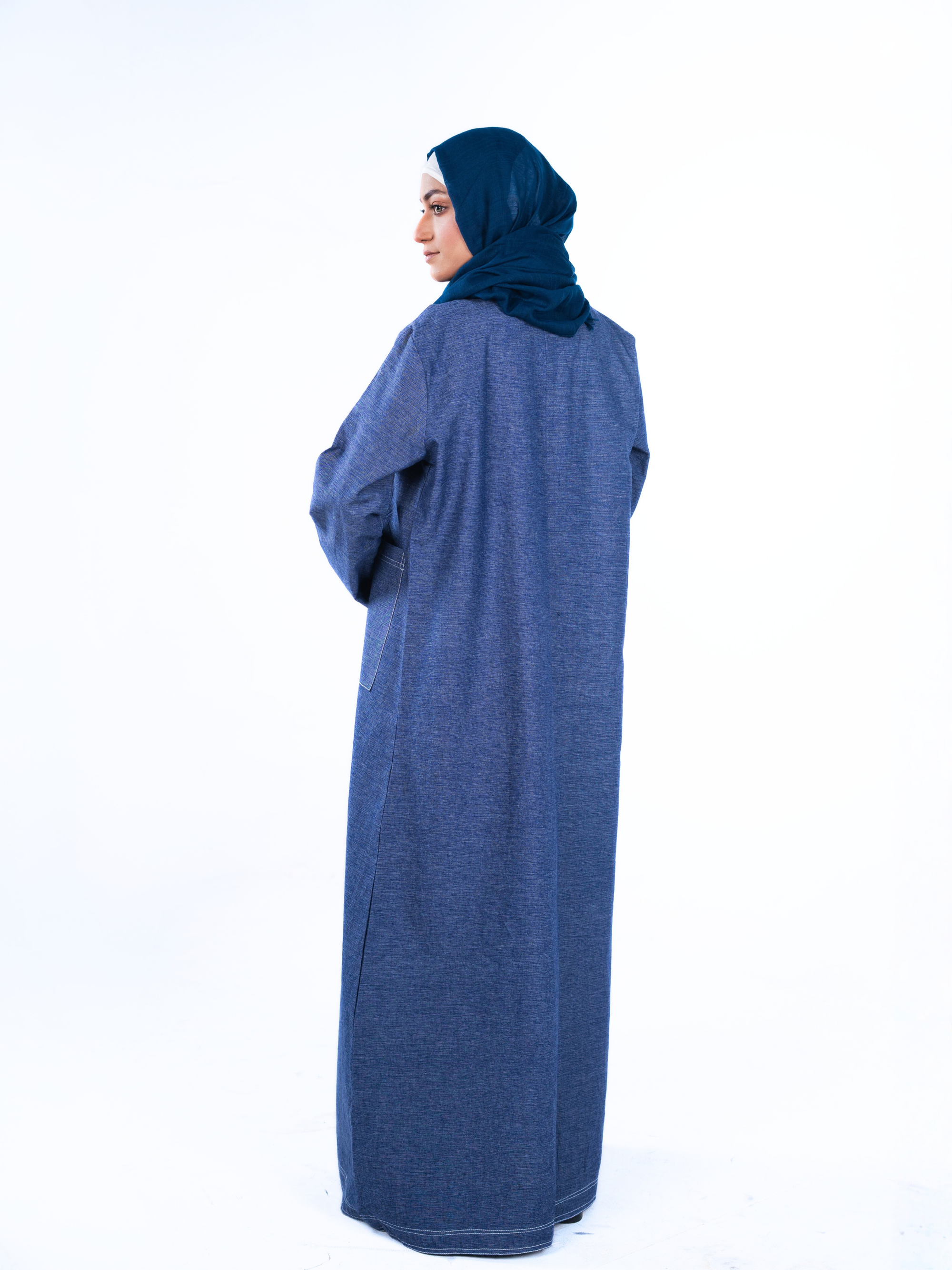 Open Denim Abaya – Indigo