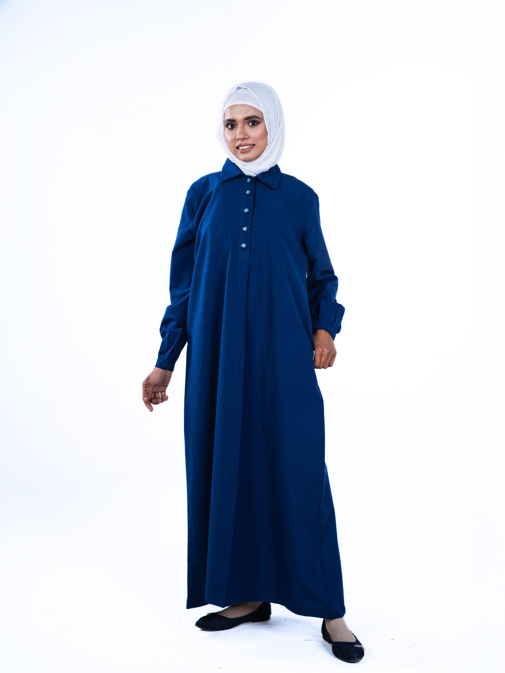 Button-up Maxi Dress - Azure
