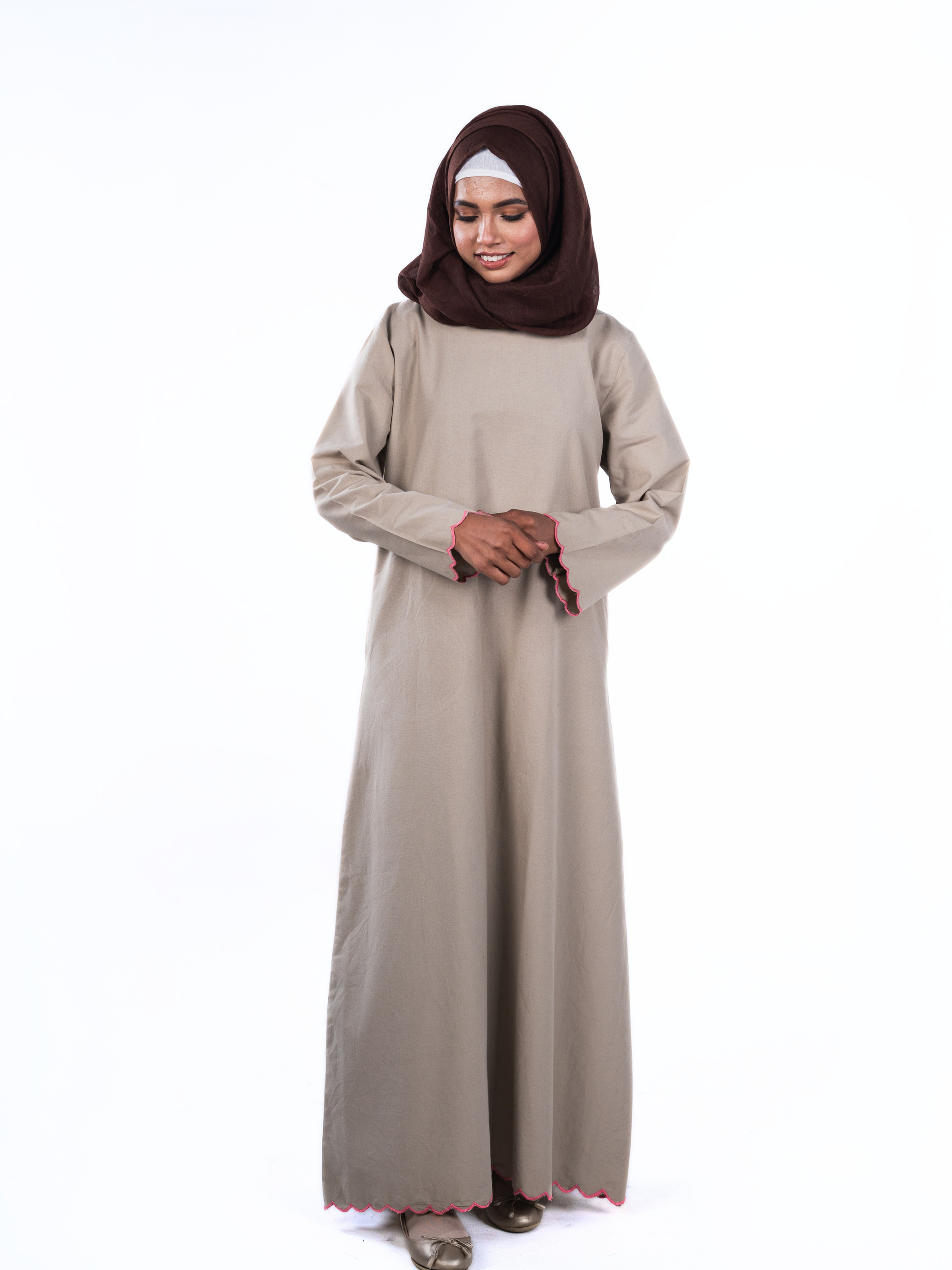 Heritage Cotton Abaya - Dove Grey