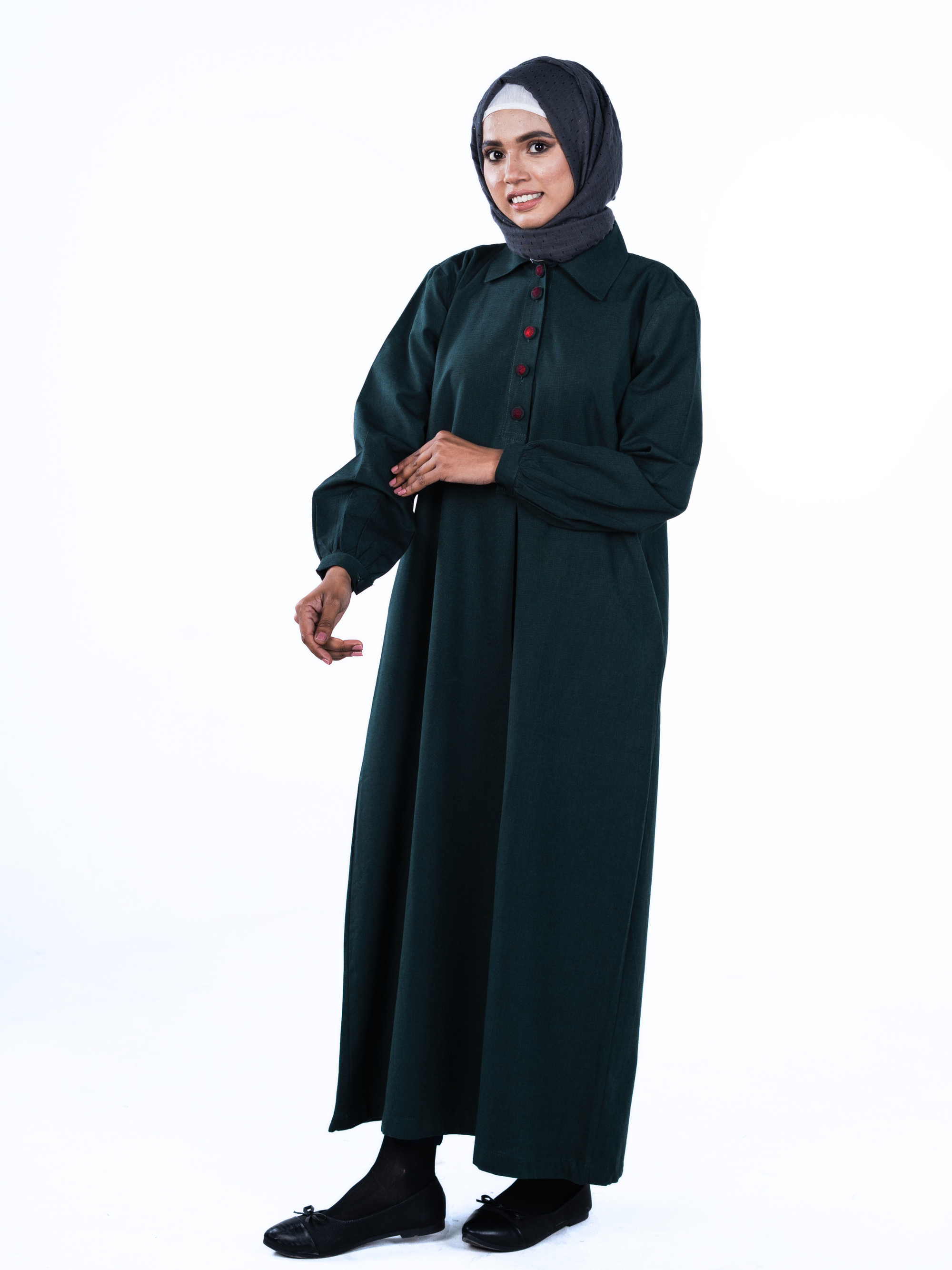 Button-up Maxi Dress - Forest