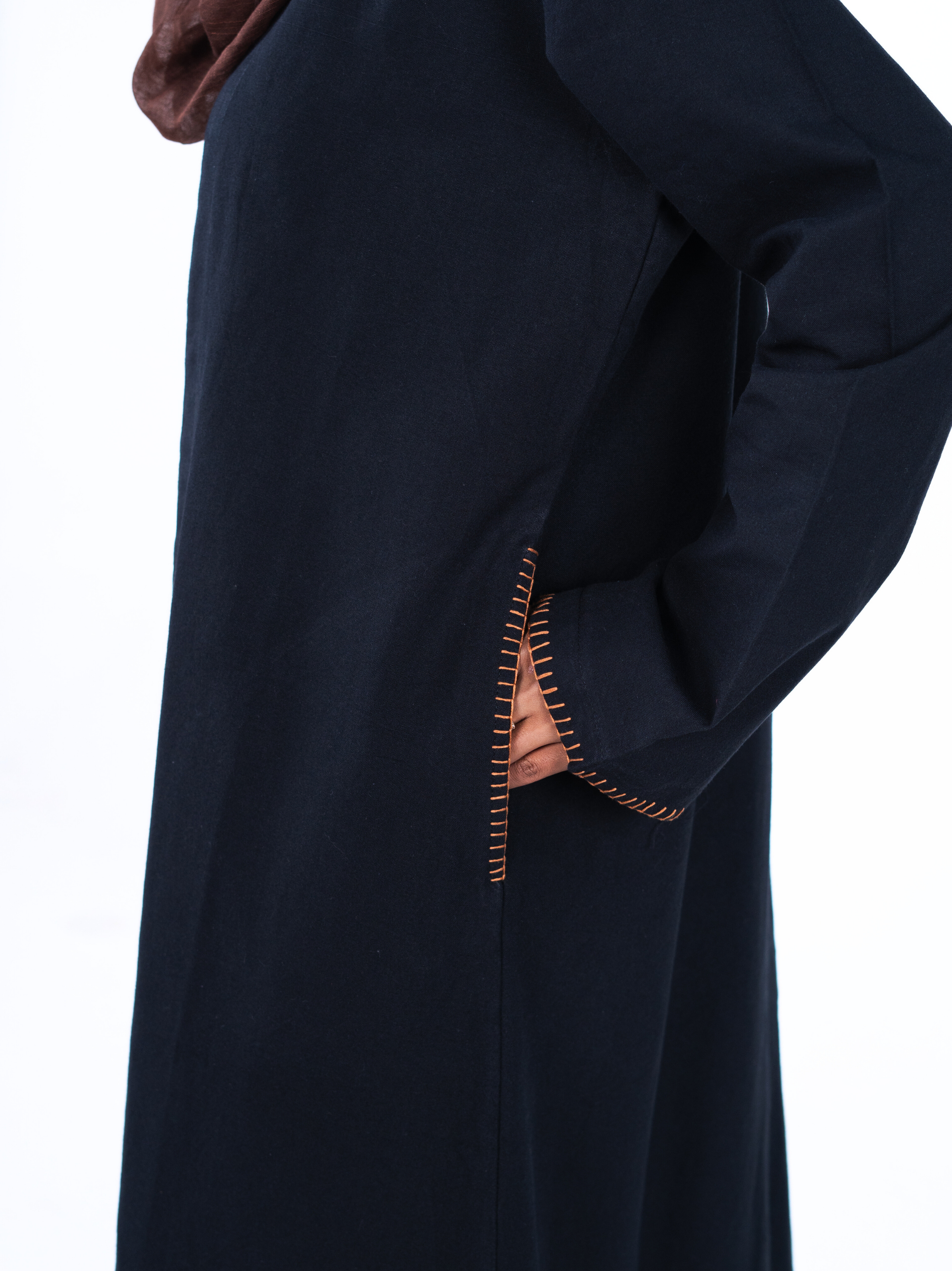 Minimalist Open Abaya – Black