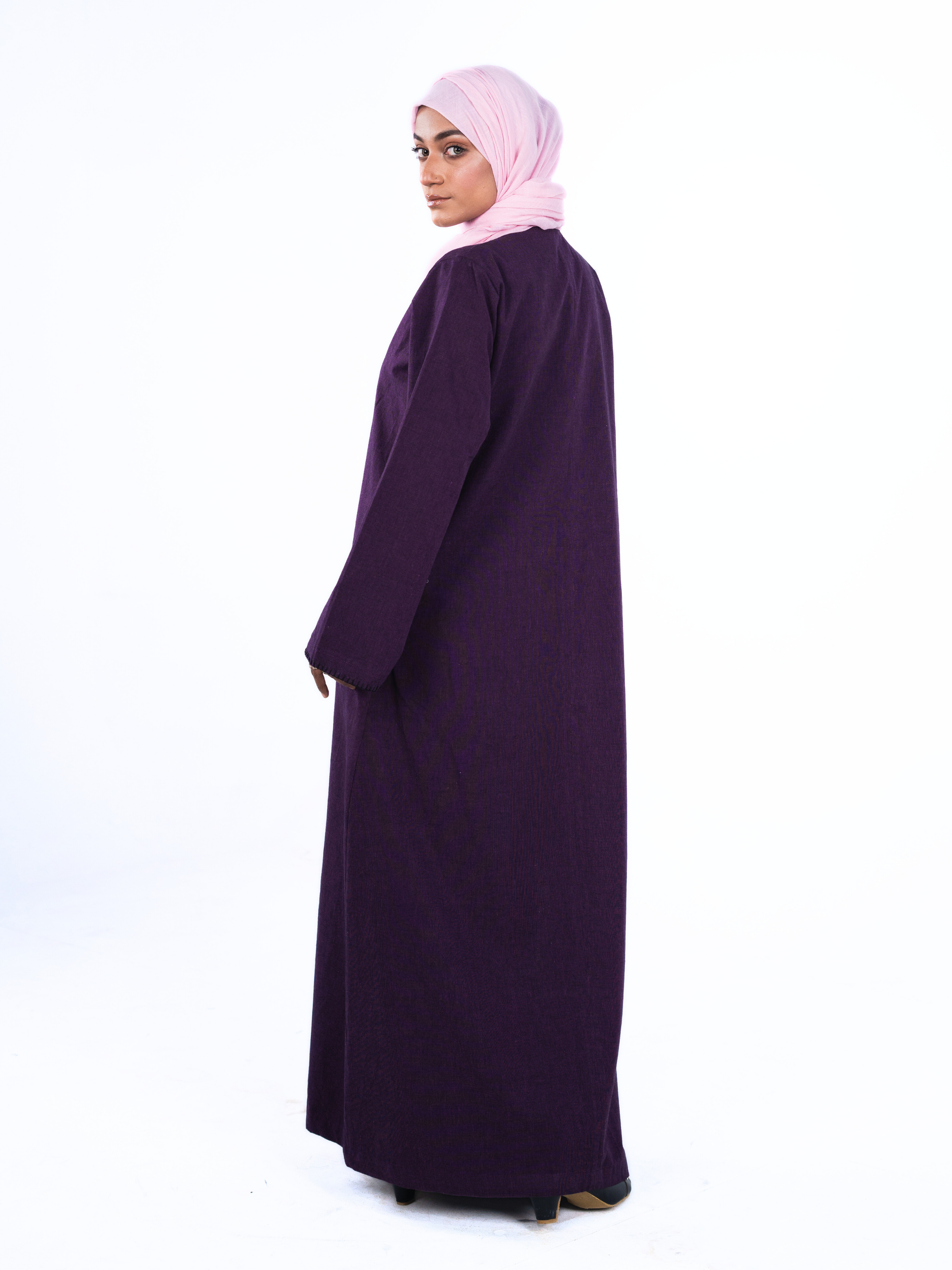 Minimalist Open Abaya – Purple