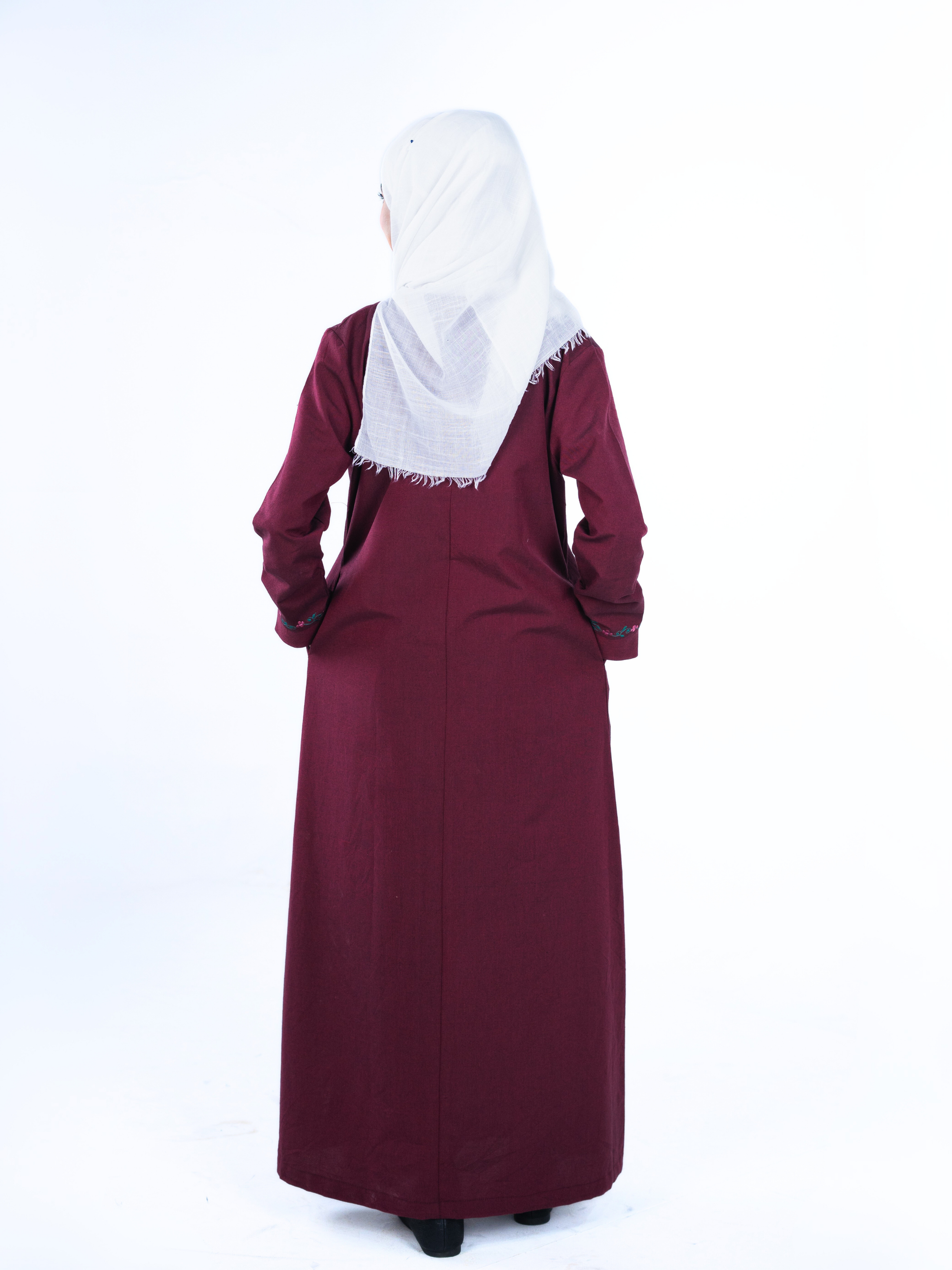 Heritage Bow Open Abaya  – Berry