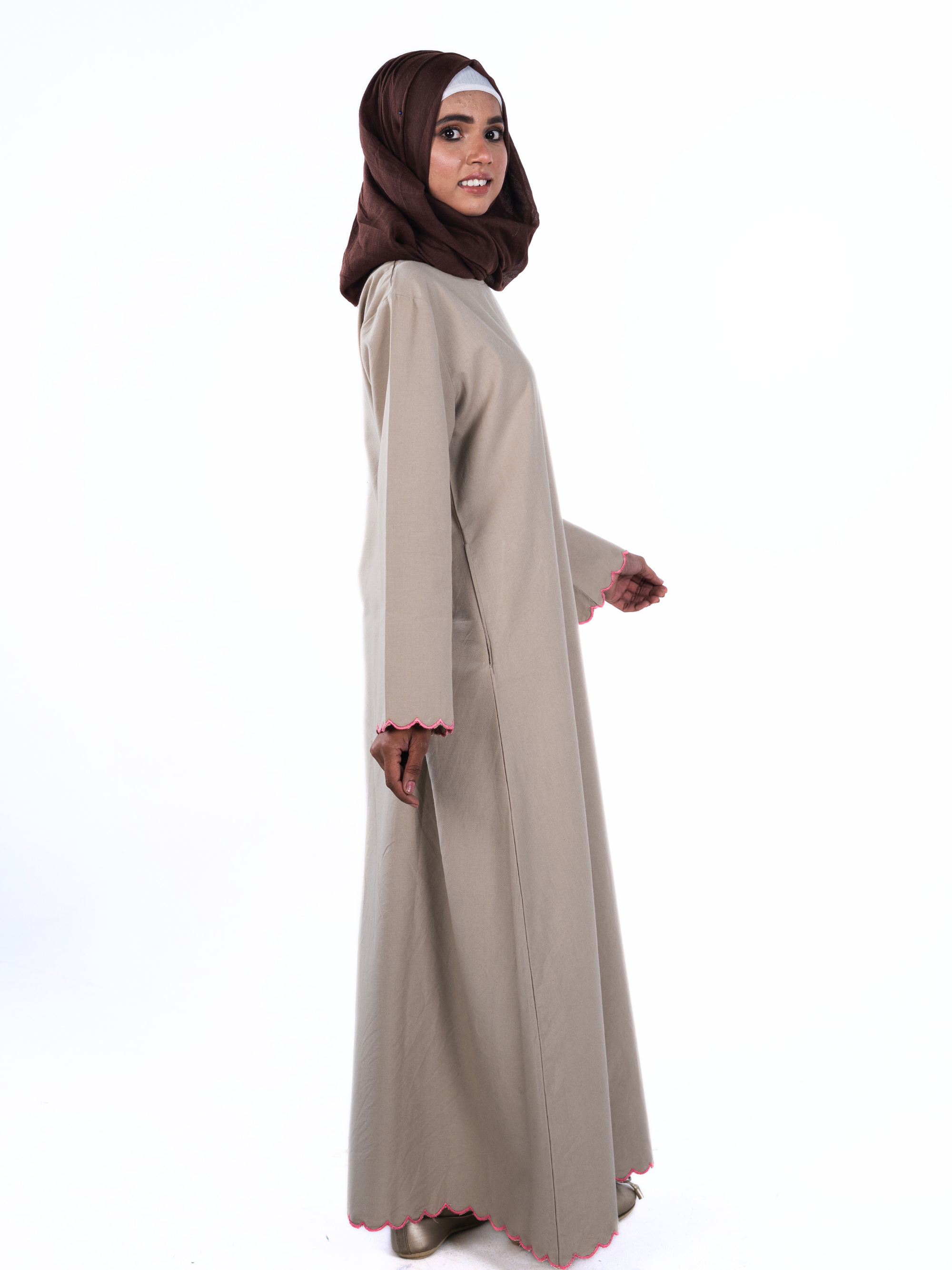 Heritage Cotton Abaya - Dove Grey