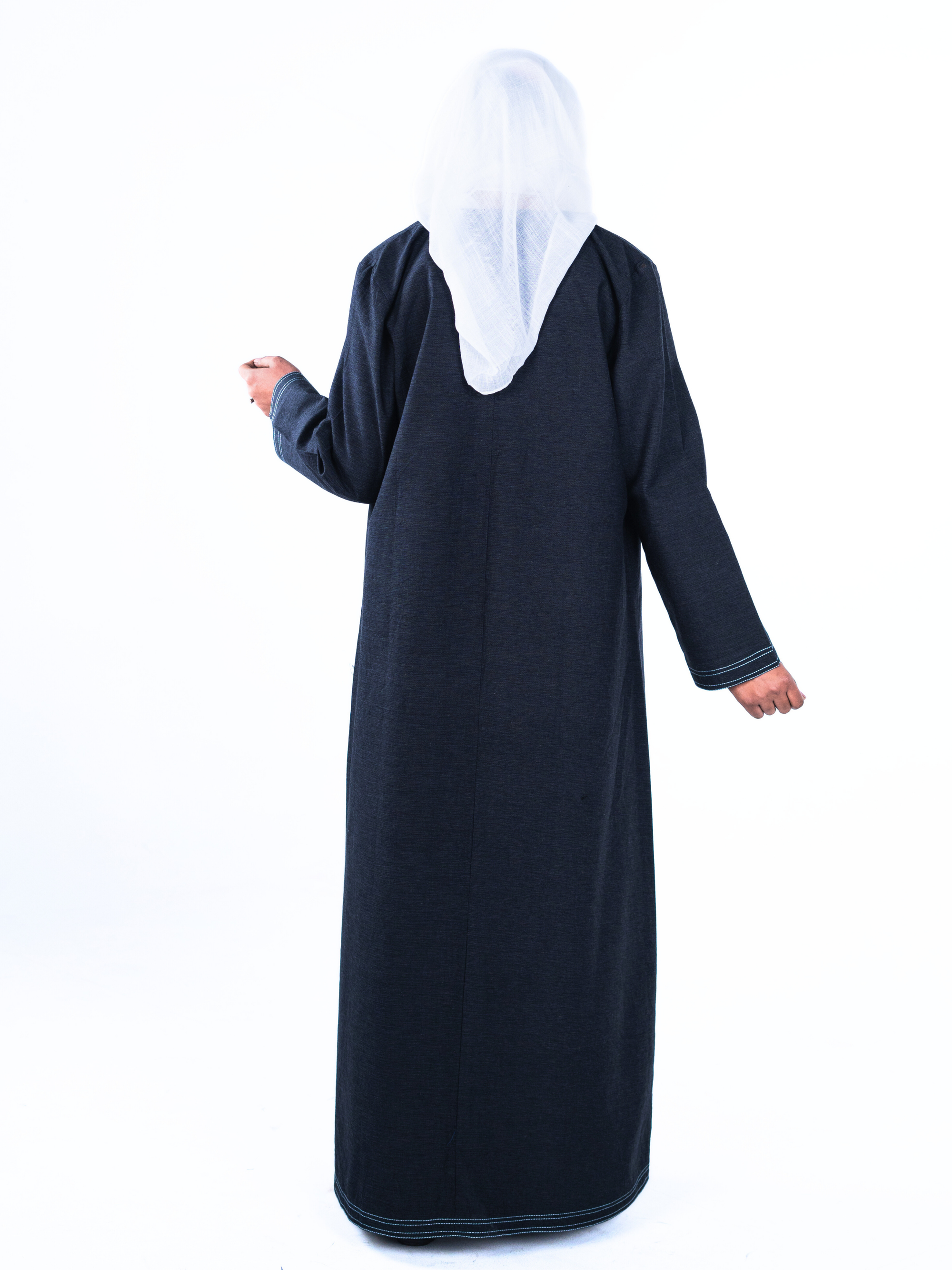 Open Denim Abaya – Coal