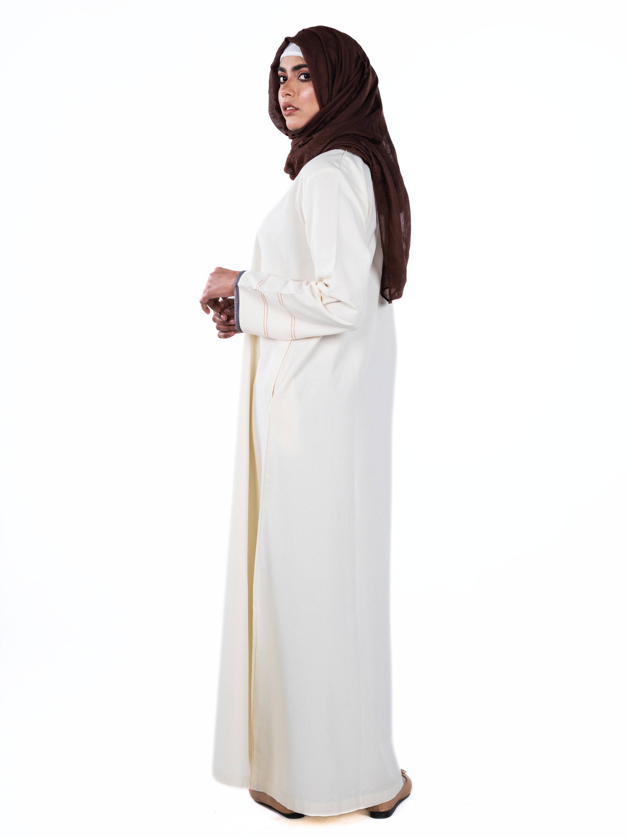 Heritage Cotton Abaya - Cream