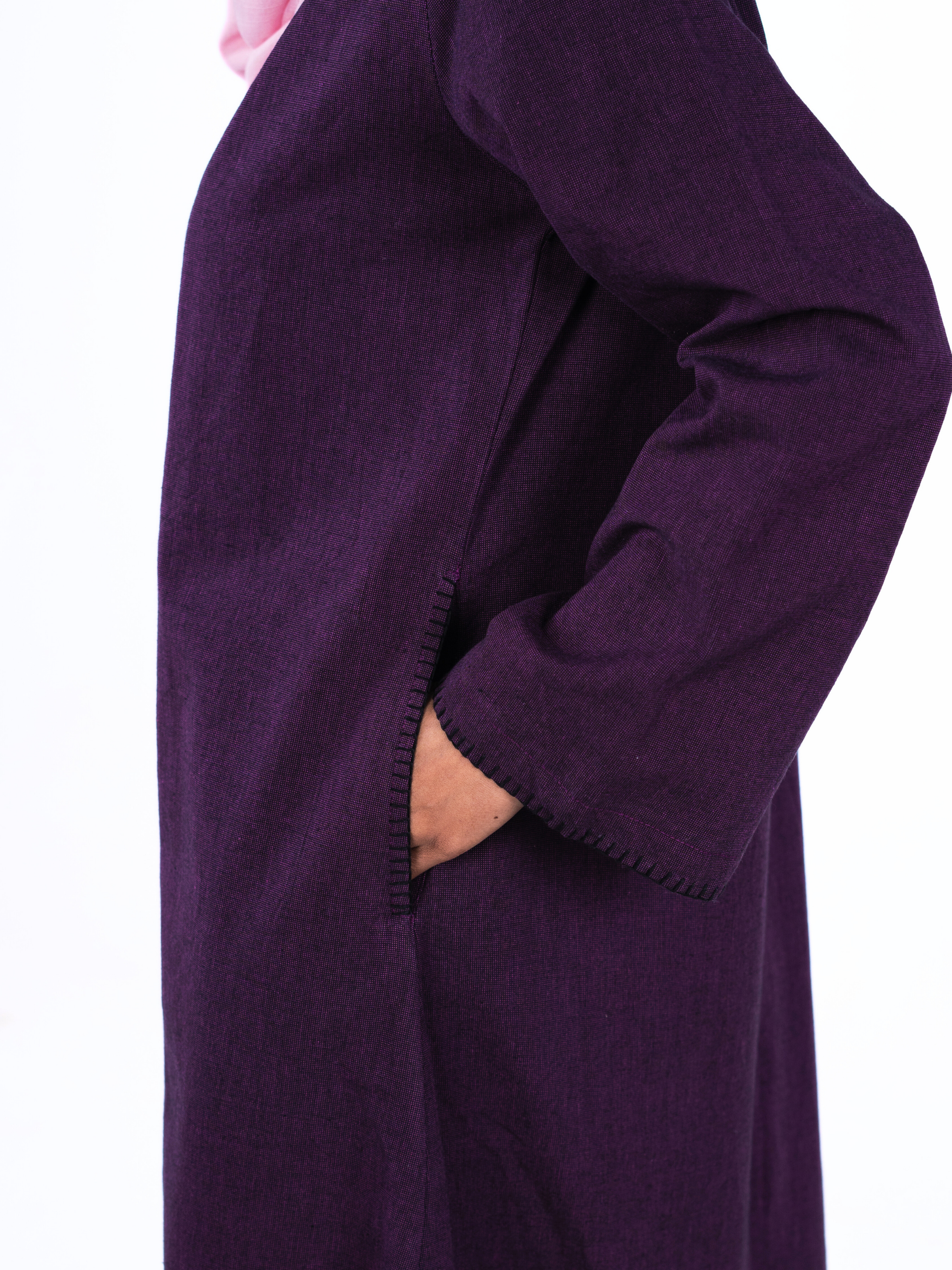 Minimalist Open Abaya – Purple