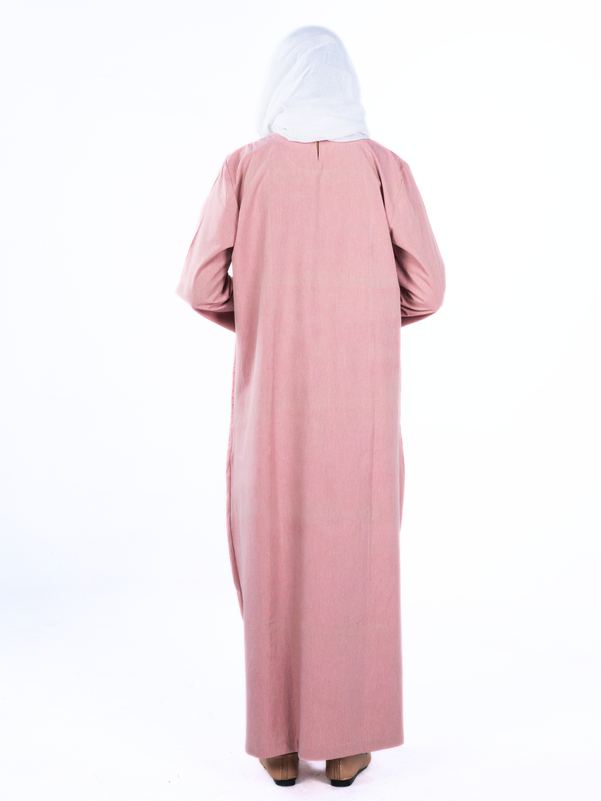 Embroidered Panelled Maxi Dress - Blush