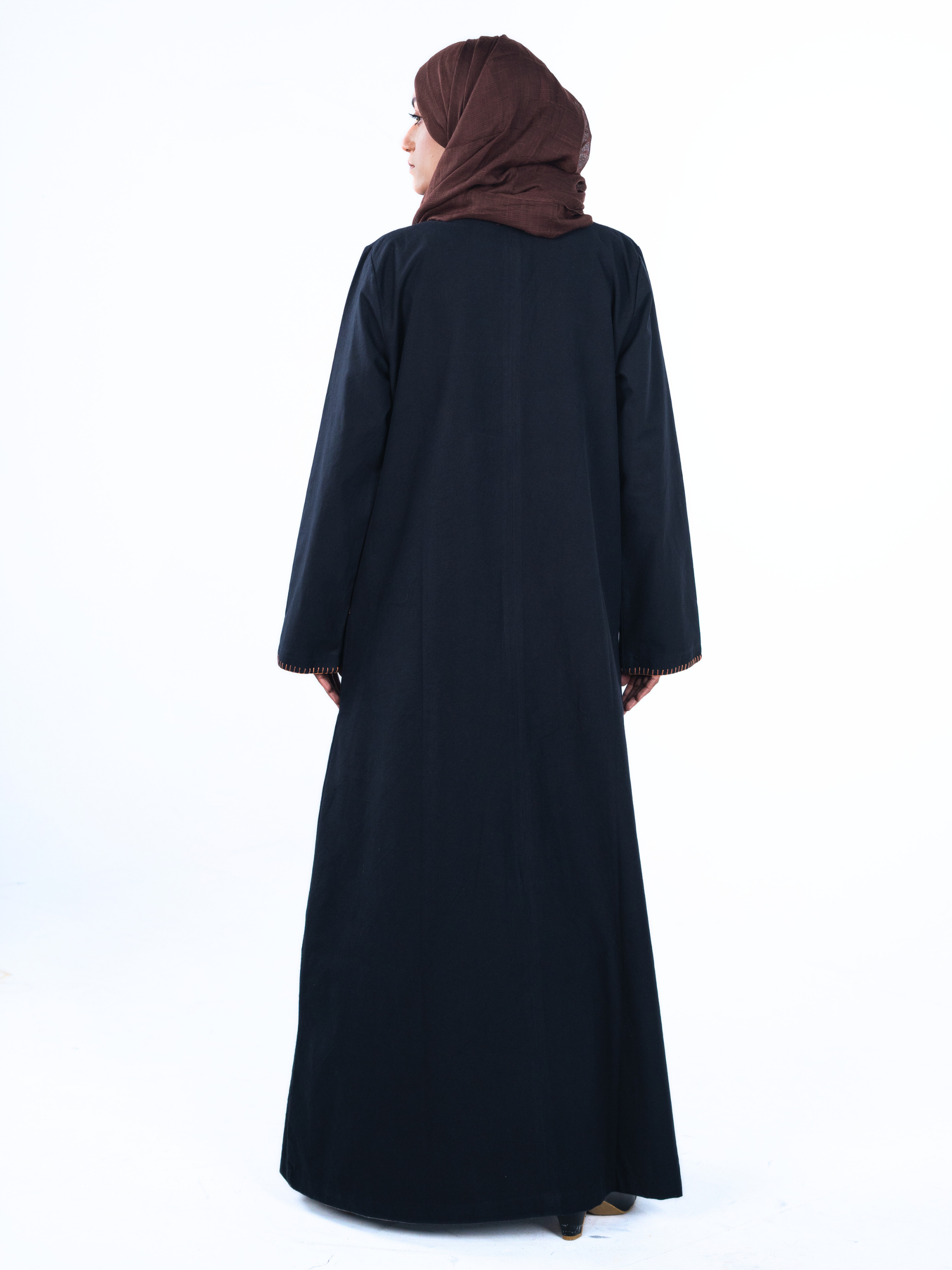 Minimalist Open Abaya – Black