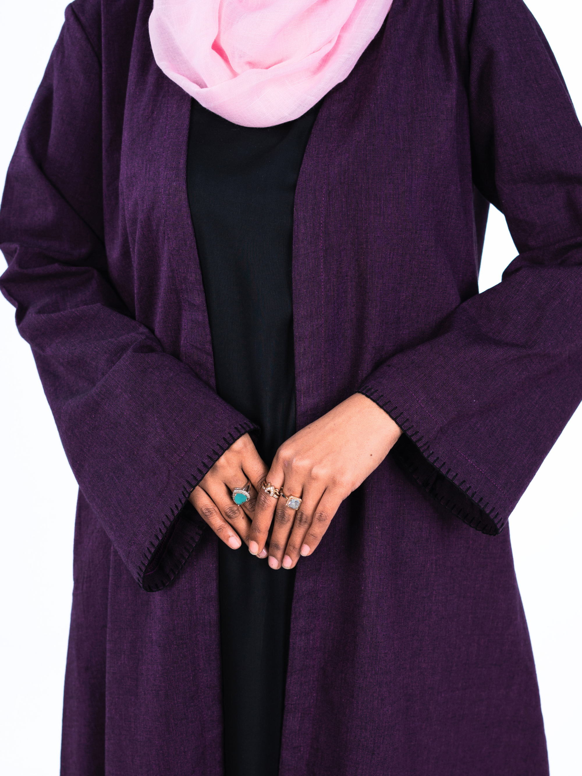 Minimalist Open Abaya – Purple