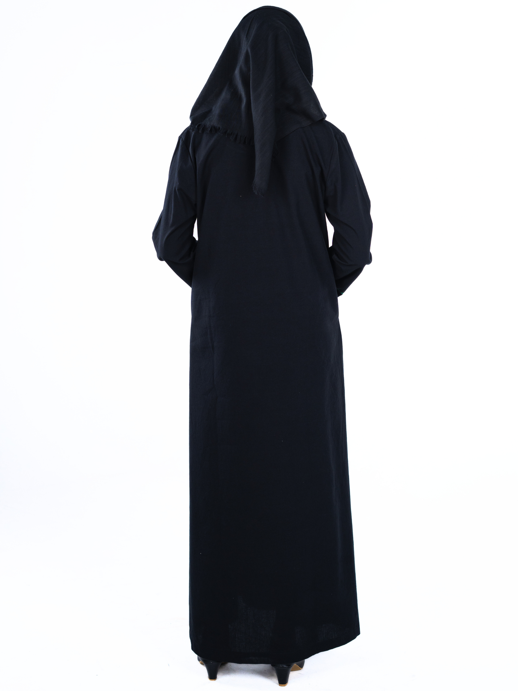 Heritage Cotton Abaya - Black