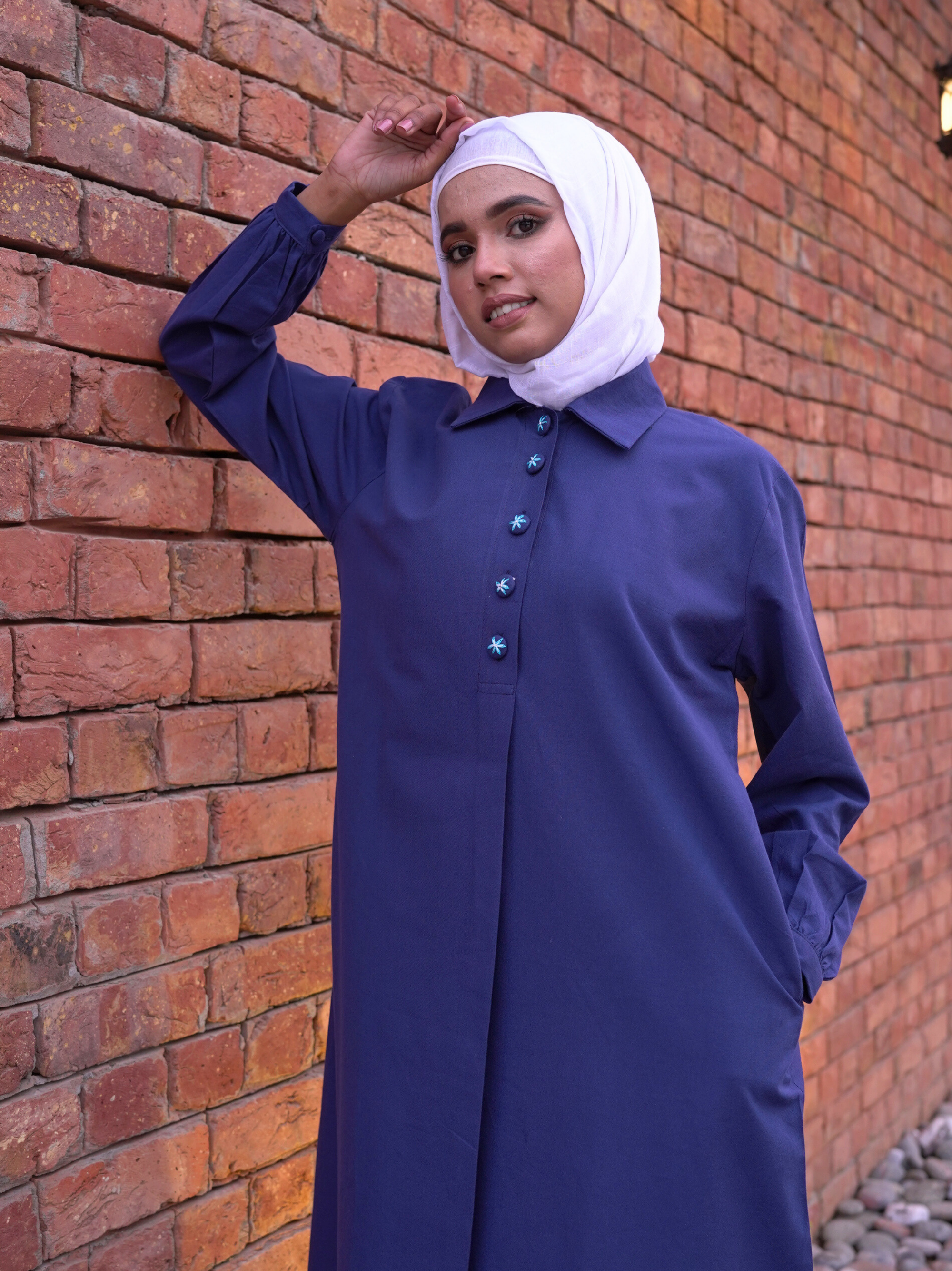 Button-up Maxi Dress - Azure