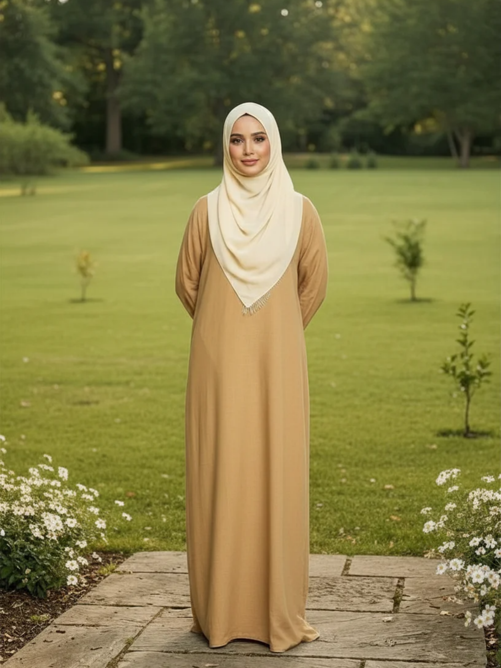 Essential Linen Abaya - Sand