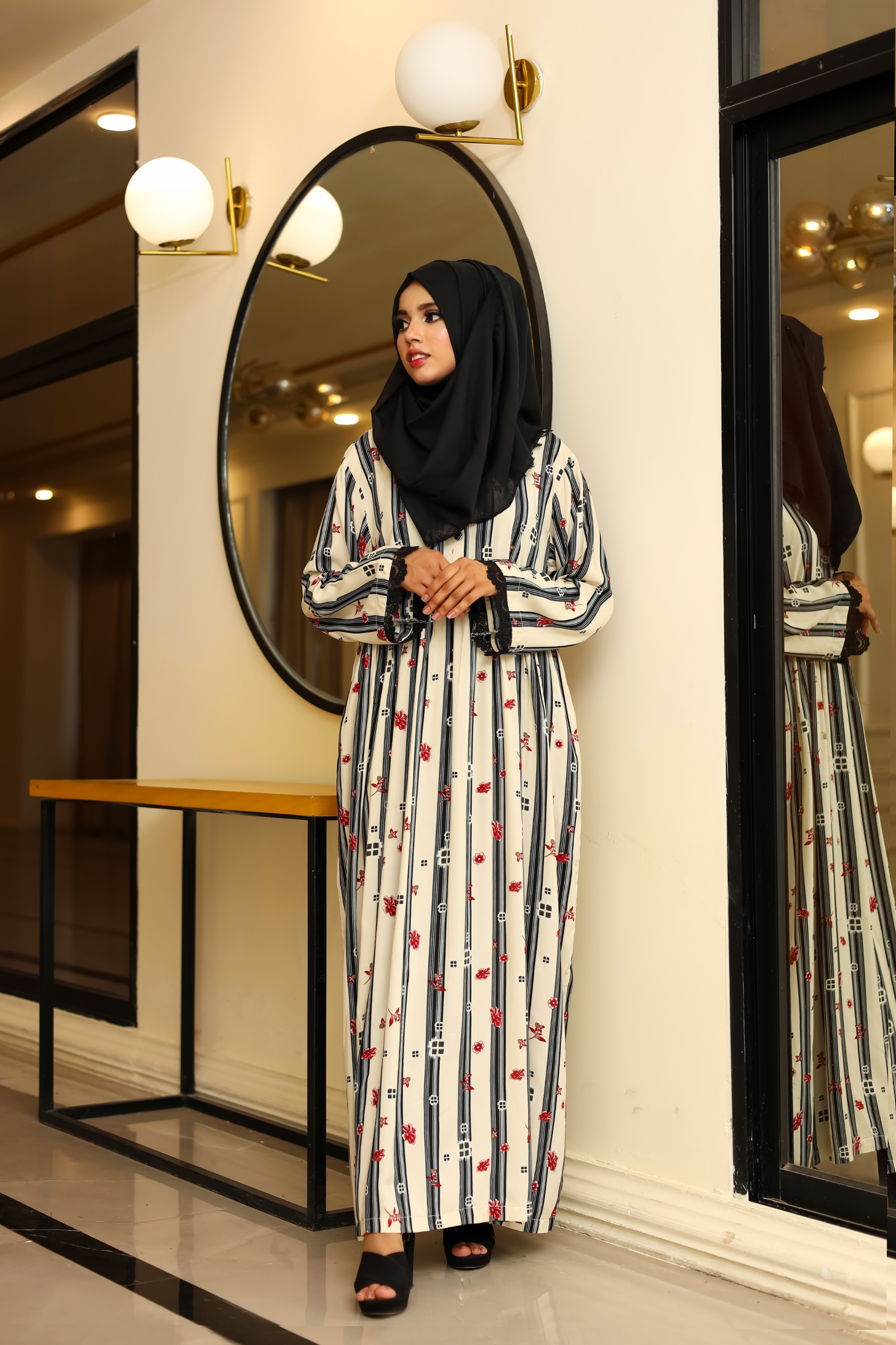 Maternity Maxi Dress - Crimson Bloom