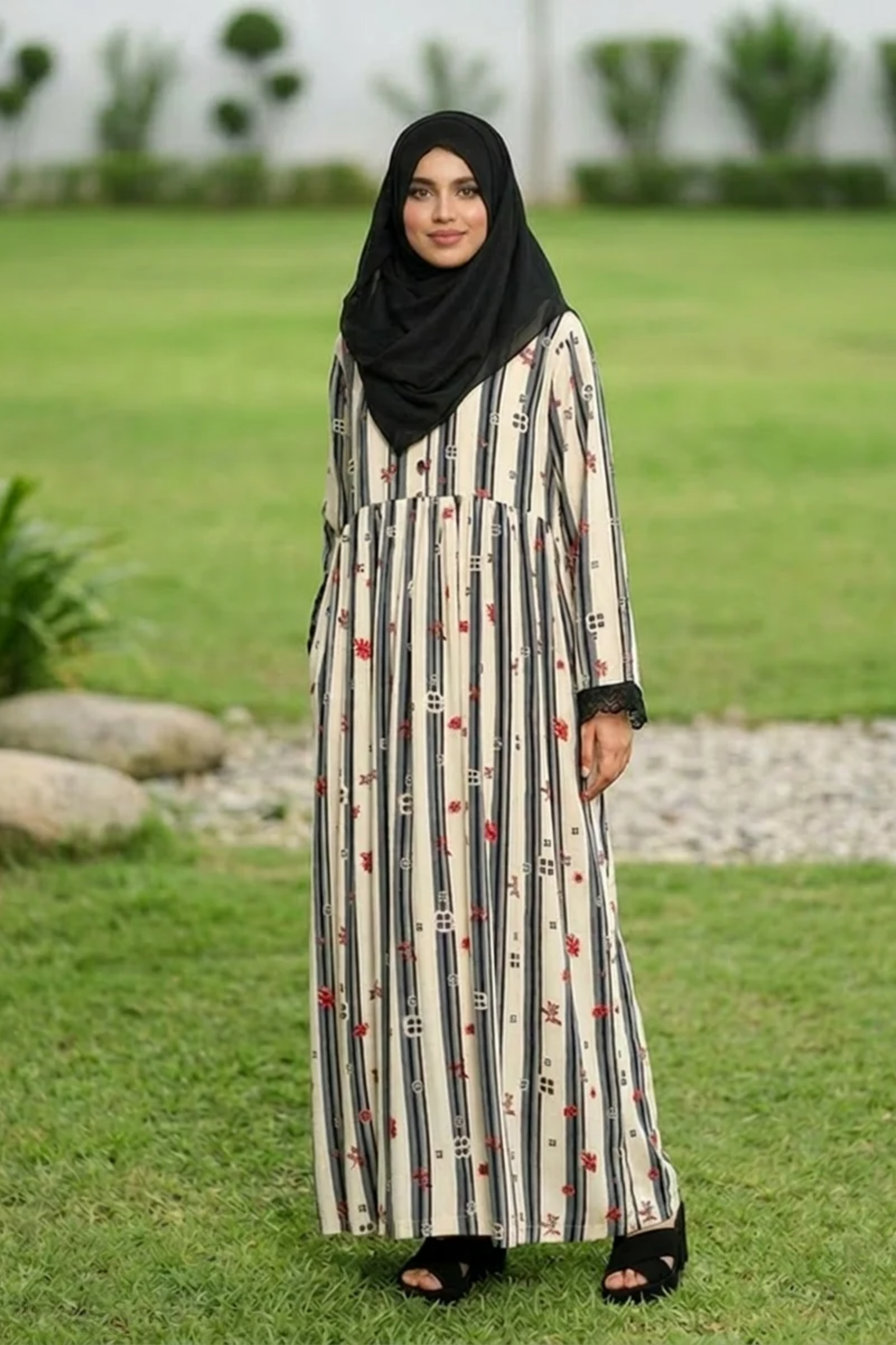 Maternity Maxi Dress - Crimson Bloom