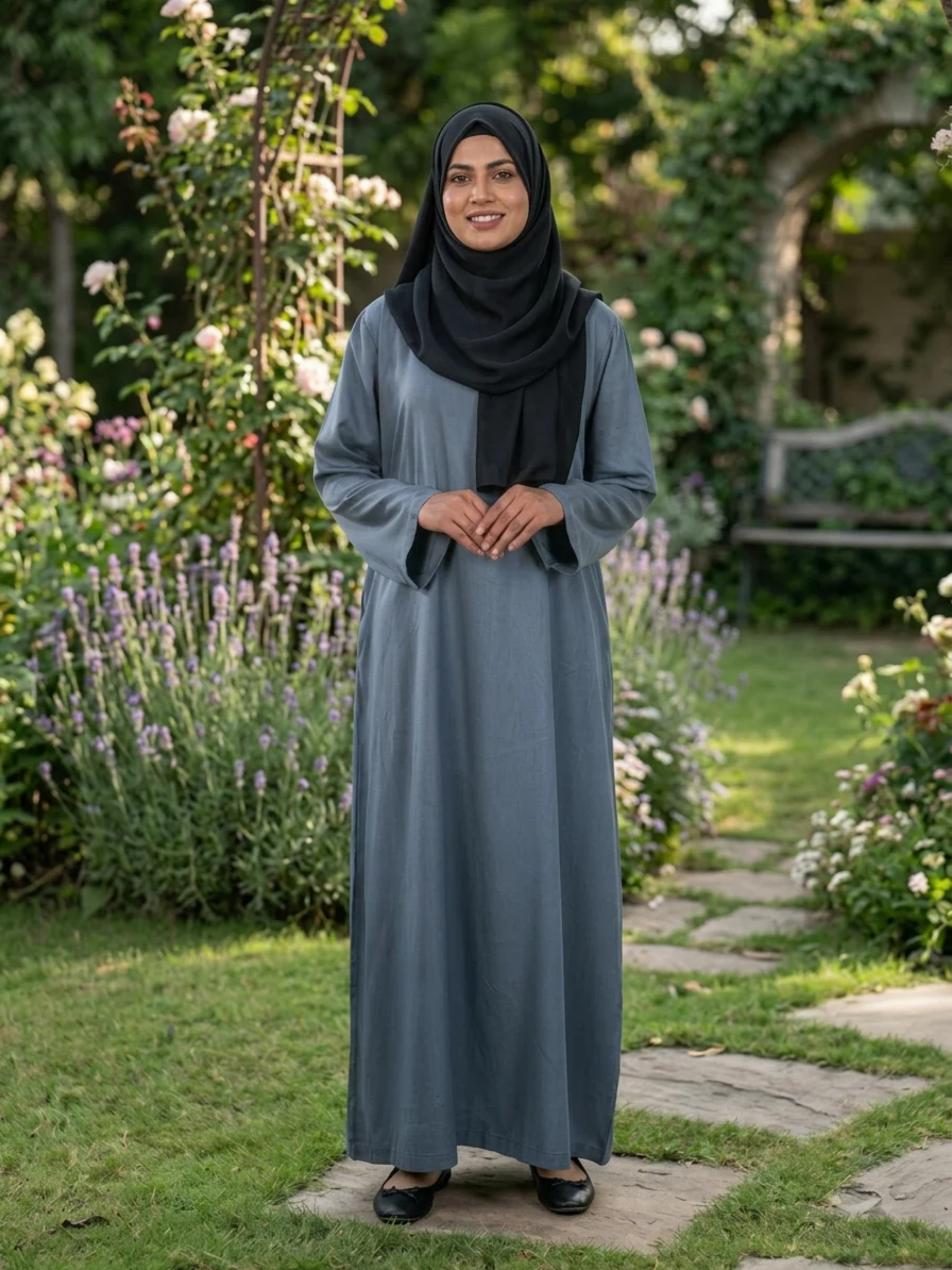 Essential Linen Abaya - Grey