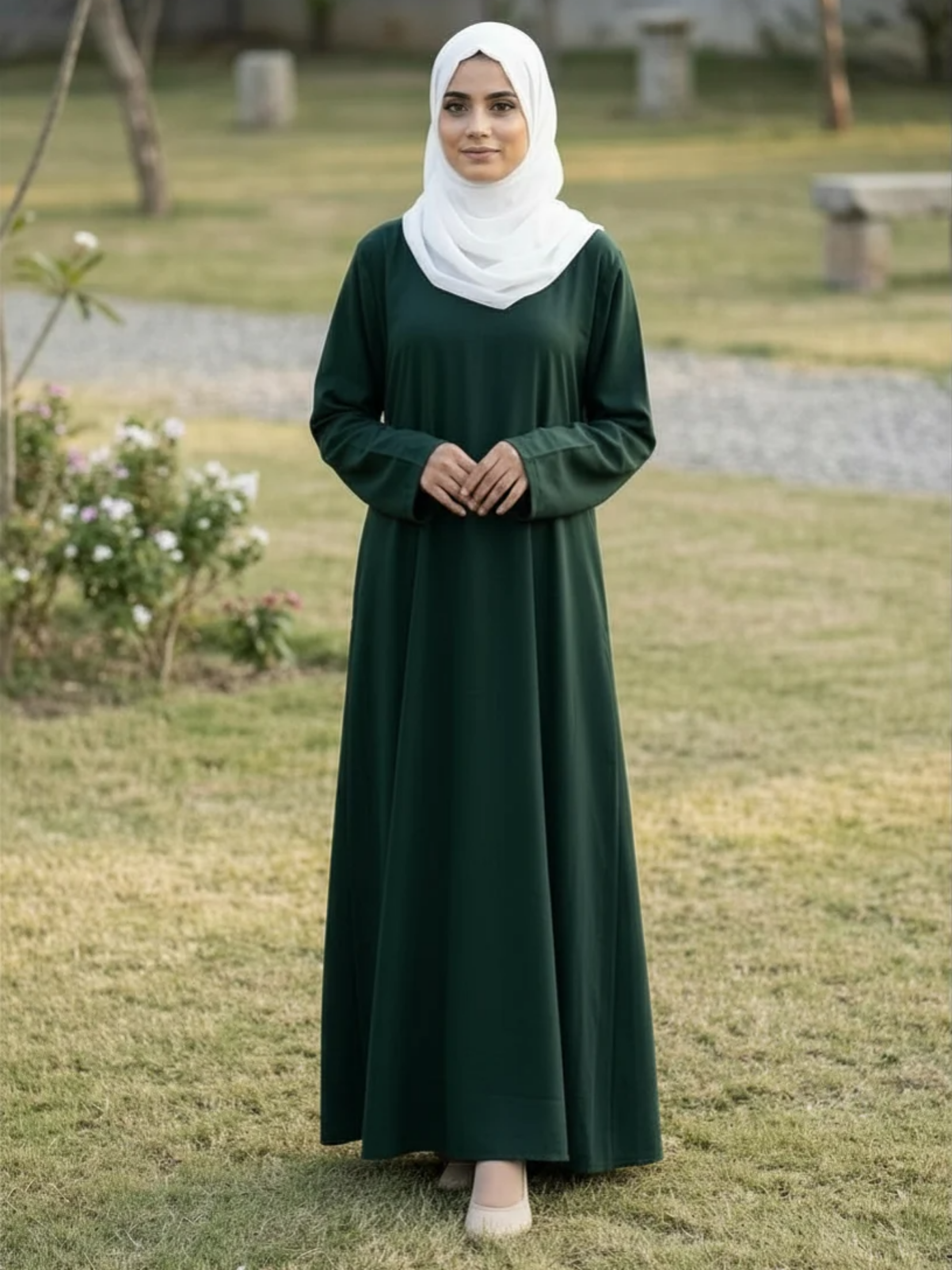 Essential Linen Abaya - Forest