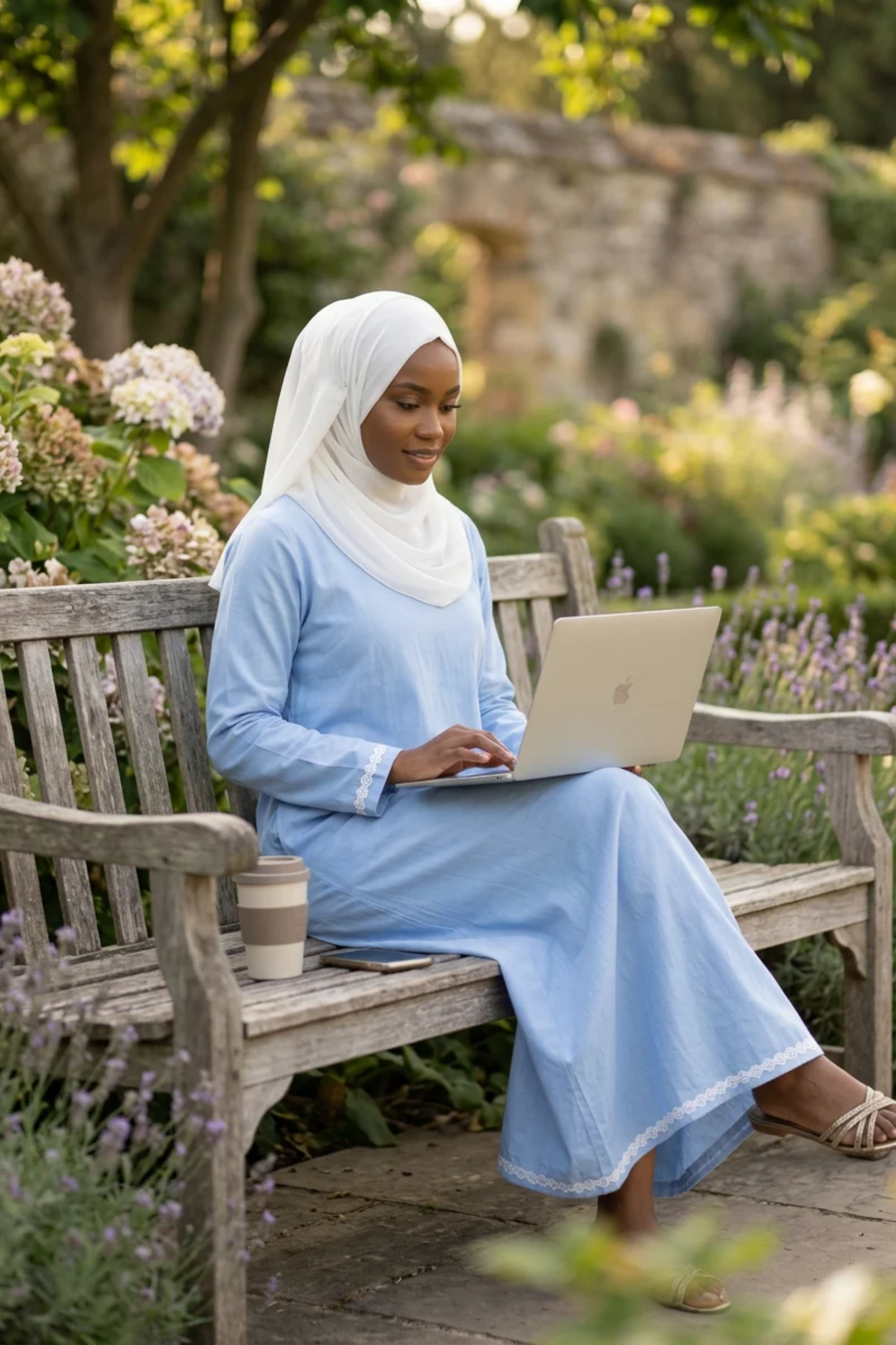 Signature Cotton Abaya – Sky