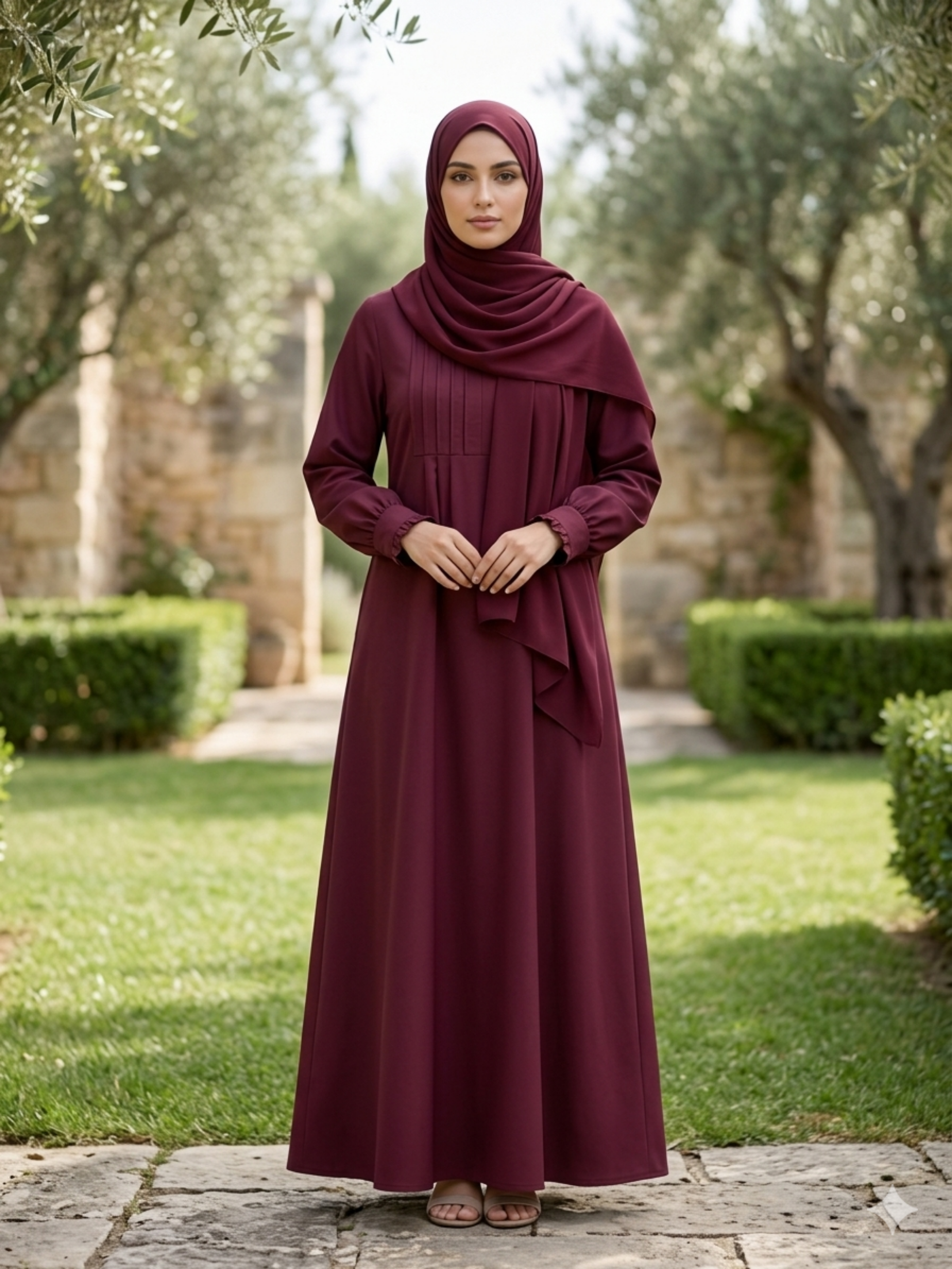 Hajj&Umrah | Premium Cotton Abaya in  Mulberry