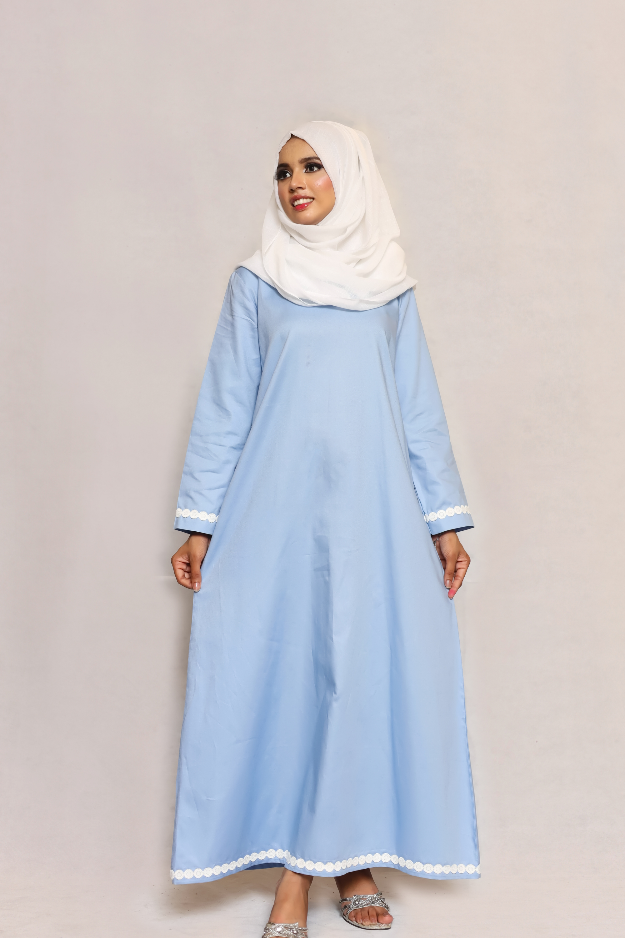 Signature Cotton Abaya – Sky