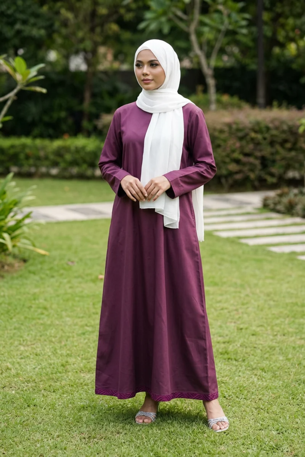 Signature Cotton Abaya – Burgundy
