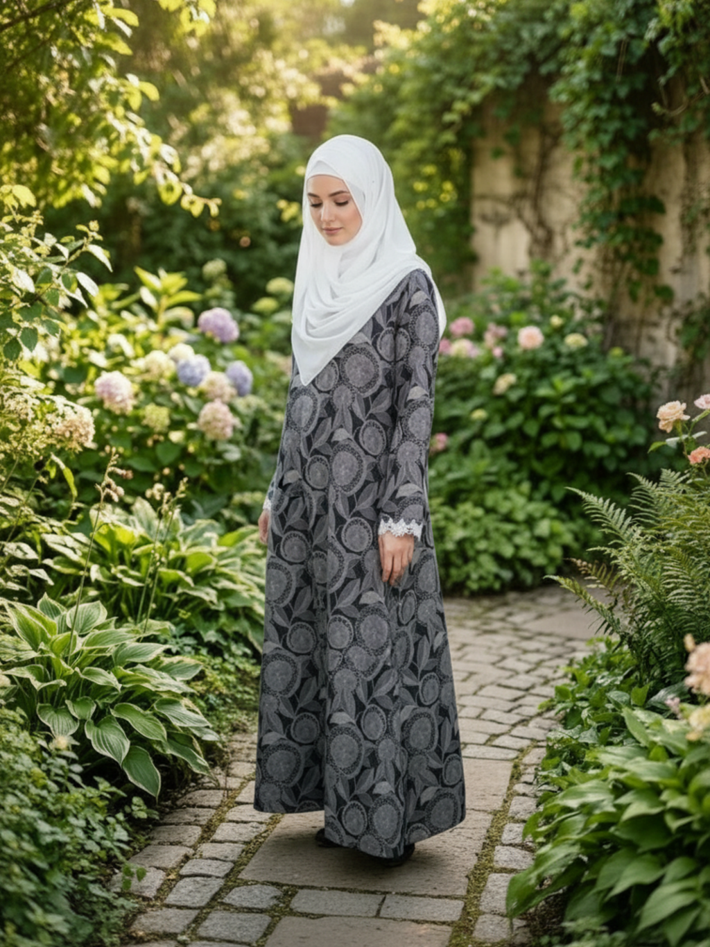 Printed Cotton Abaya – Botanica