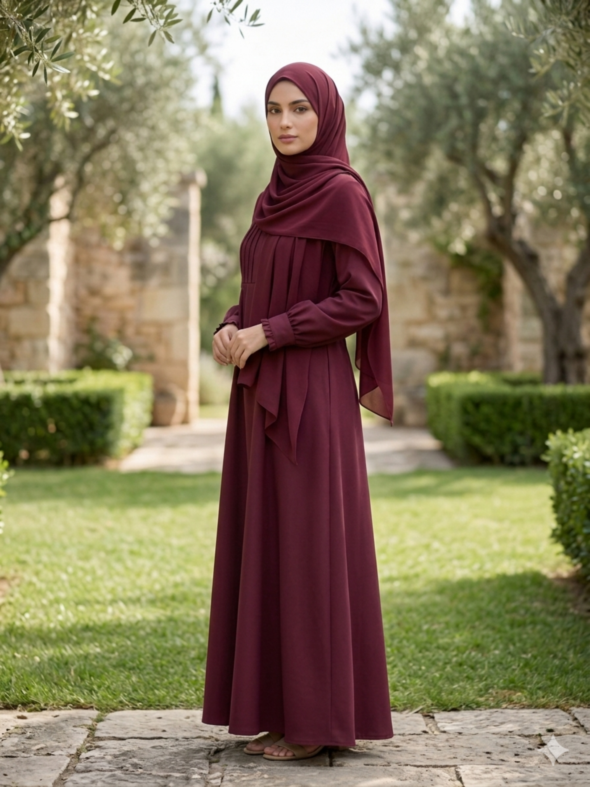 Hajj&Umrah | Premium Cotton Abaya in  Mulberry