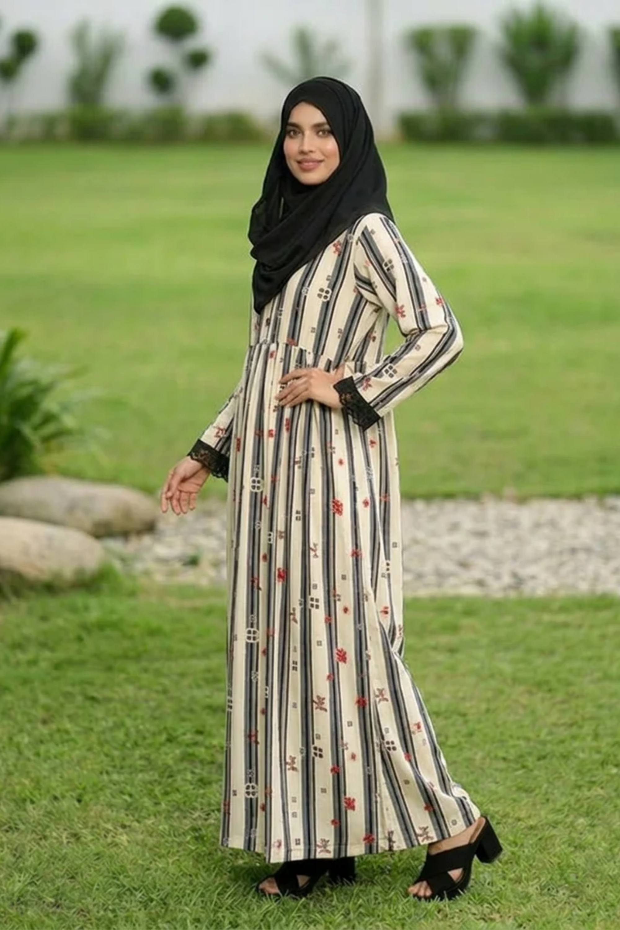 Maternity Maxi Dress - Crimson Bloom